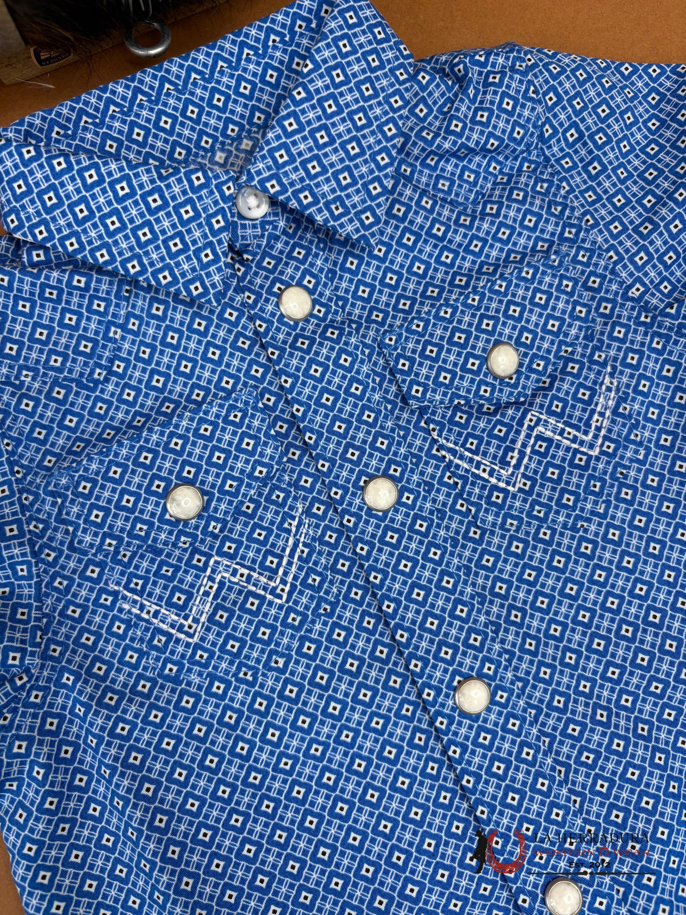 WRANGLER BABY BOY SHORT SLEEVE SHIRT BLUE - 5633 NIÑOS