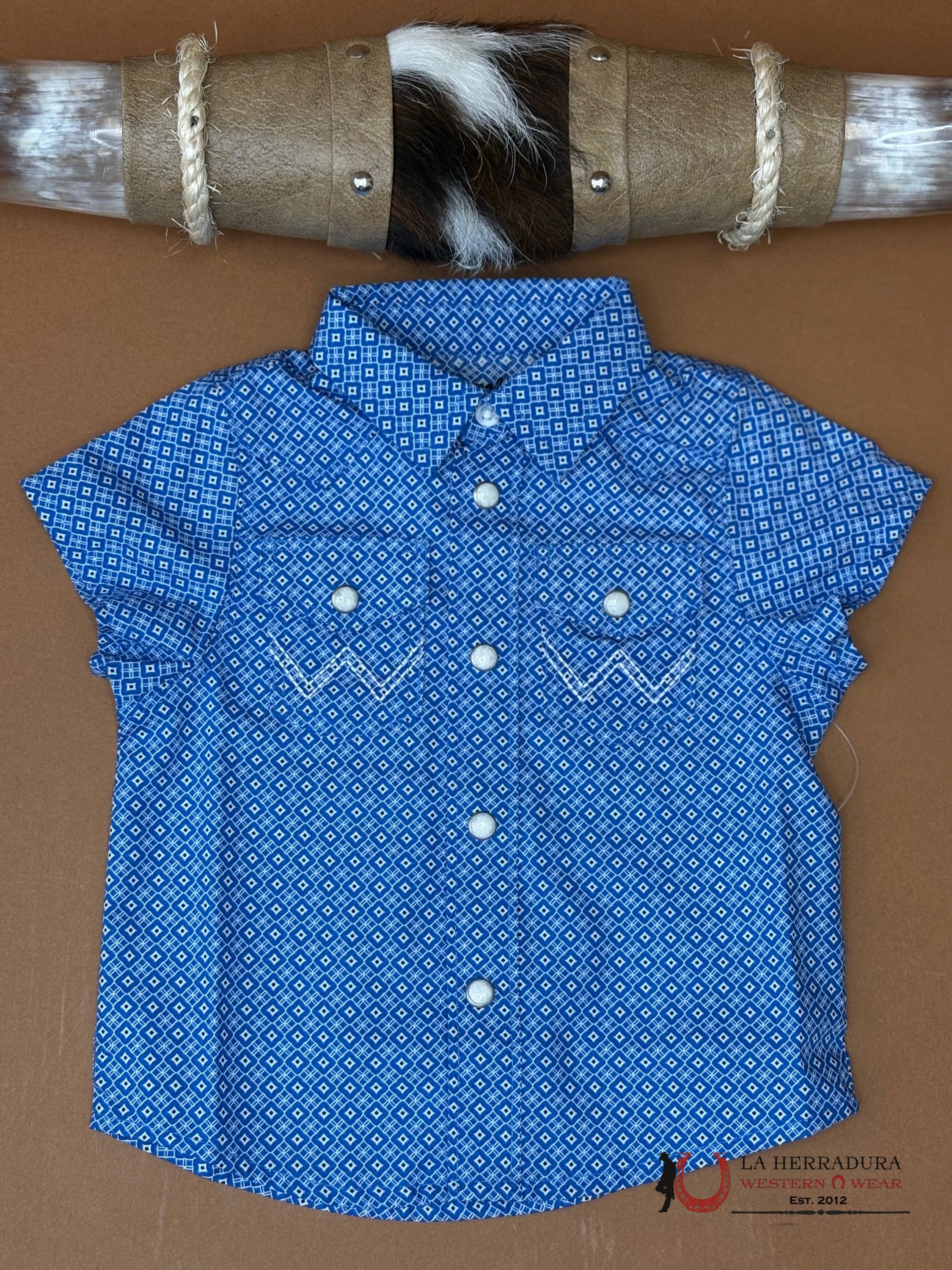 WRANGLER BABY BOY SHORT SLEEVE SHIRT BLUE - 5633 NIÑOS