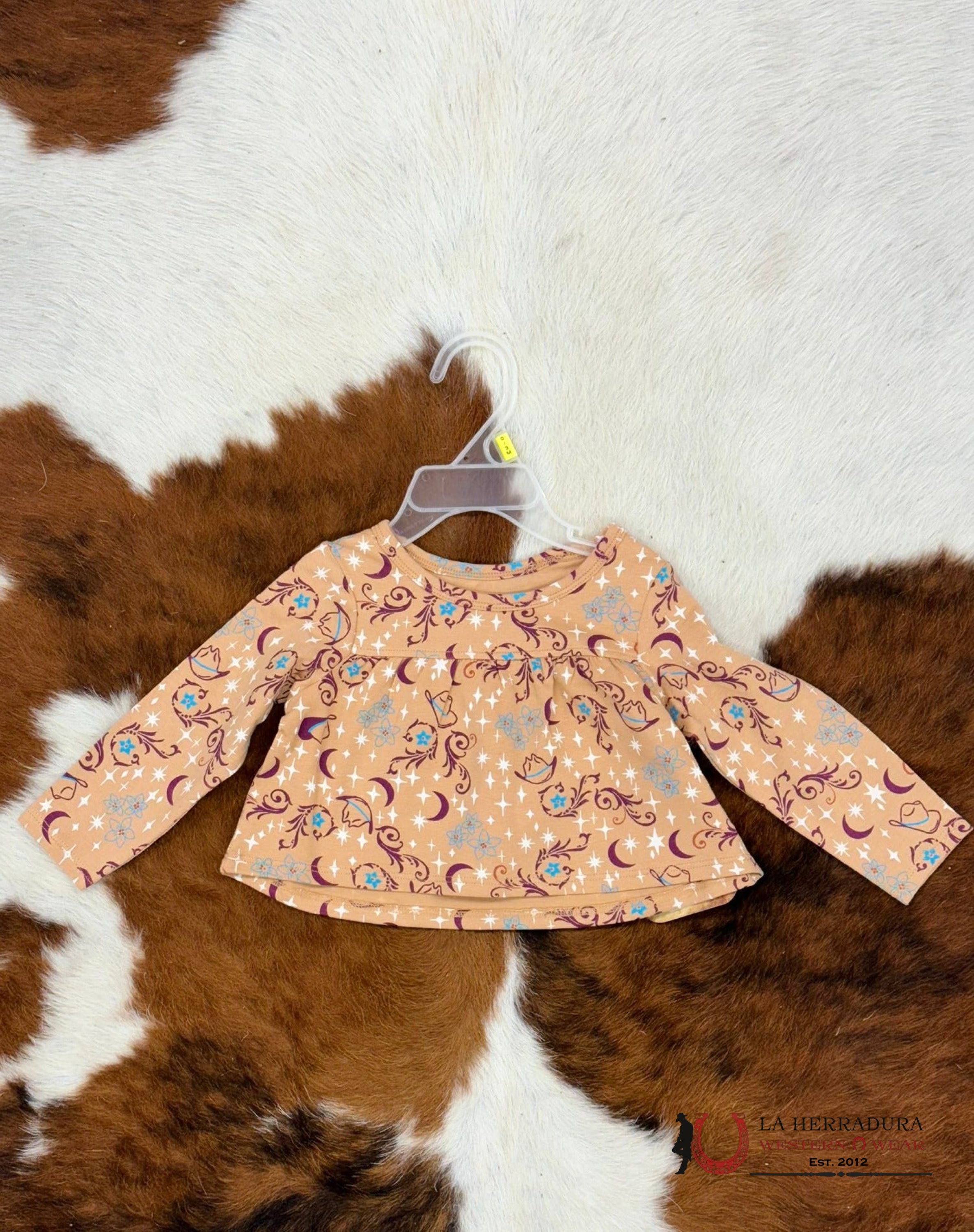 Wrangler Beige Western Print Long Sleeve Niños