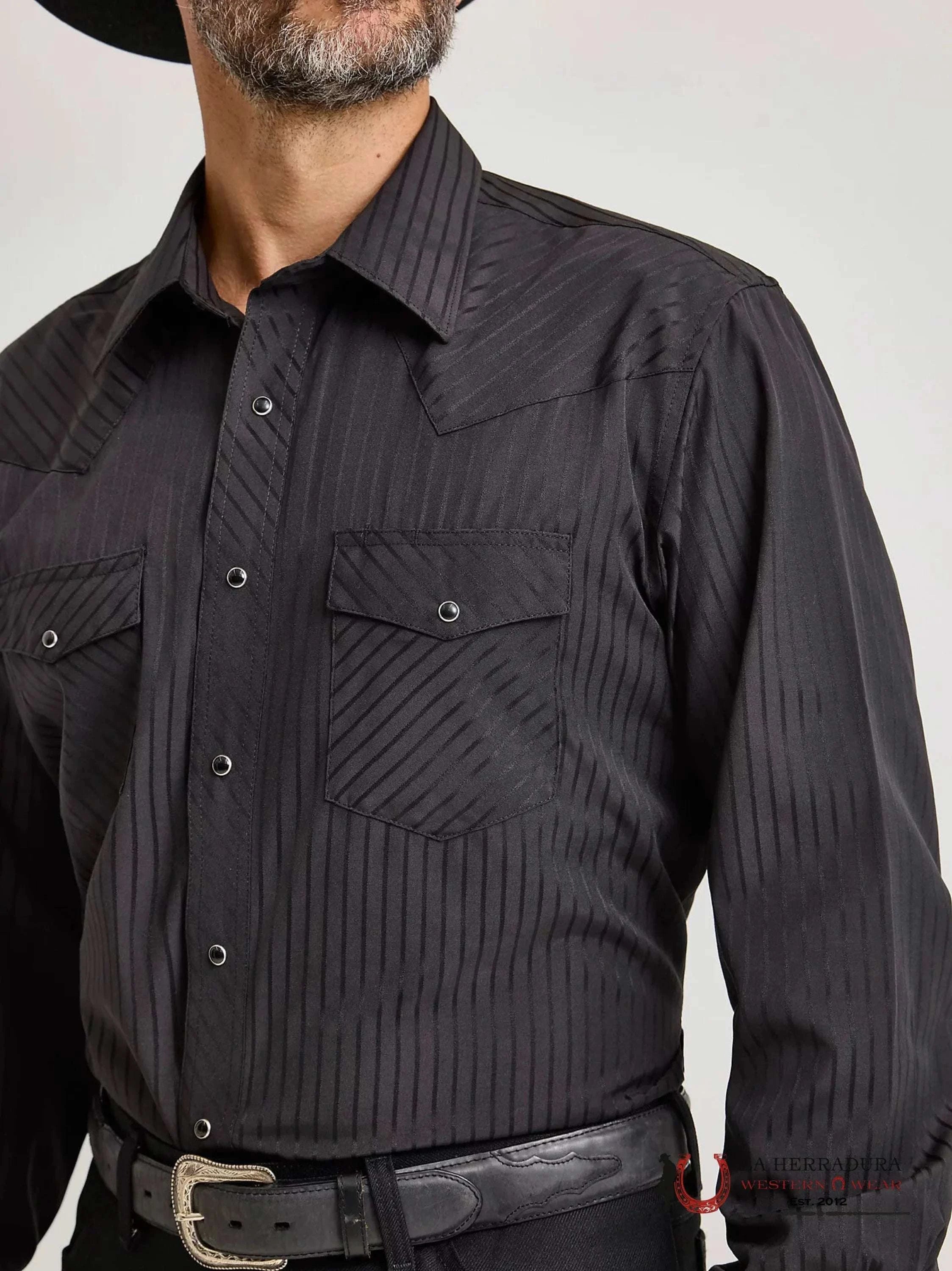 WRANGLER BLACK CLASSIC FIT SHIRT 1075214BK ROPA HOMBRES