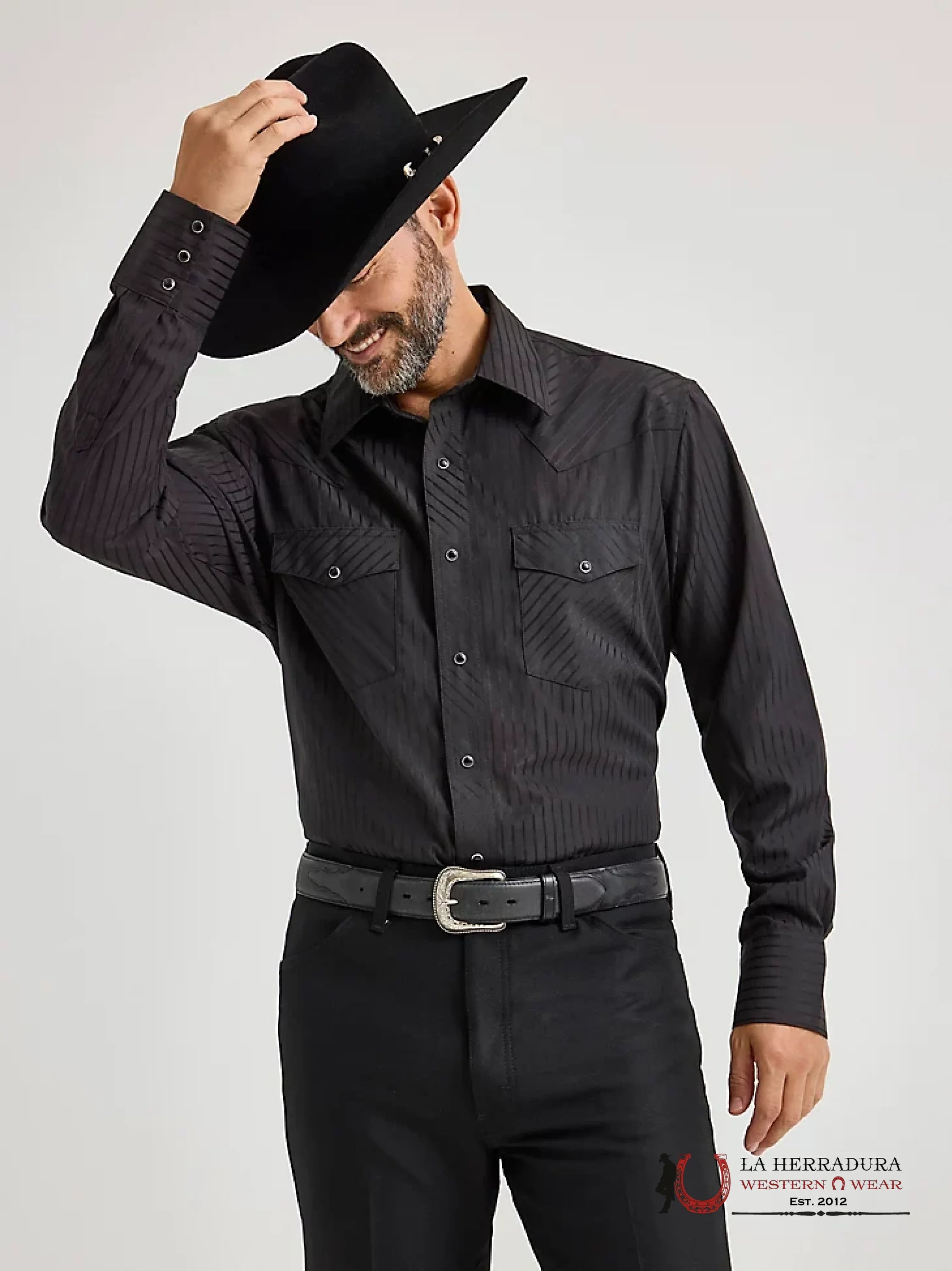 WRANGLER BLACK CLASSIC FIT SHIRT 1075214BK ROPA HOMBRES