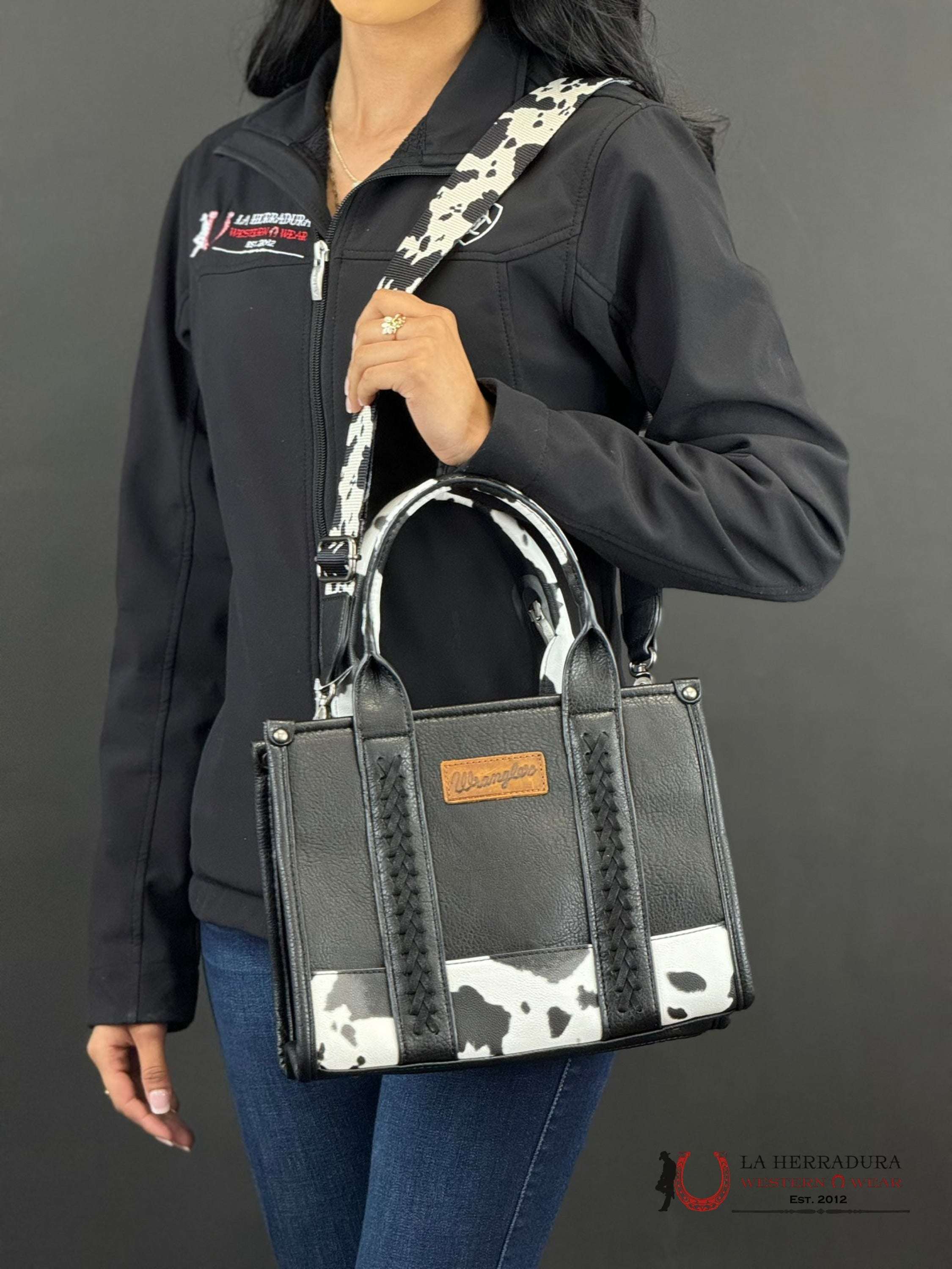 Wrangler Black Cow Print Women’s Hand Bag Ropa Mujeres