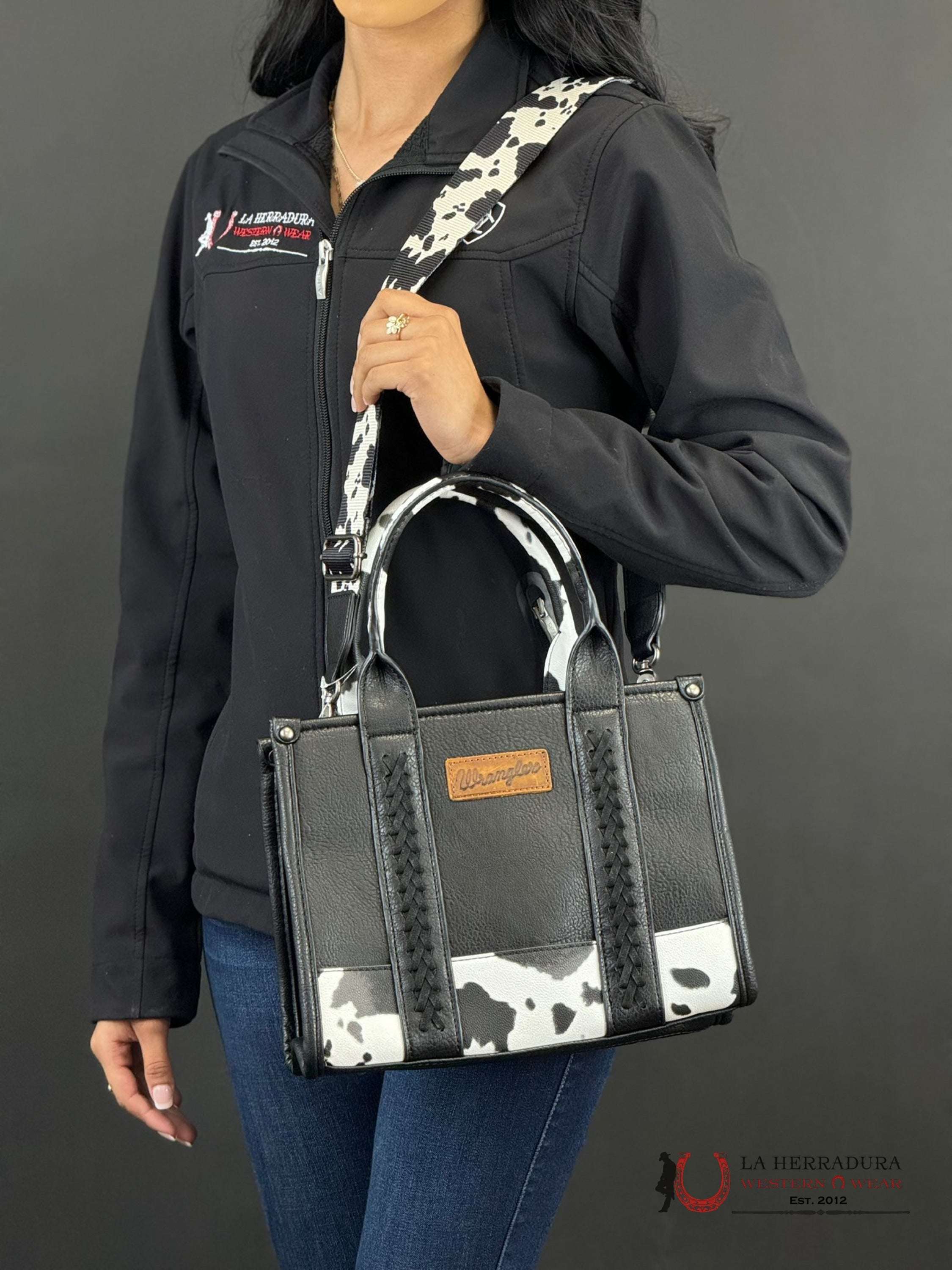 Wrangler Black Cow Print Women’s Hand Bag Ropa Mujeres