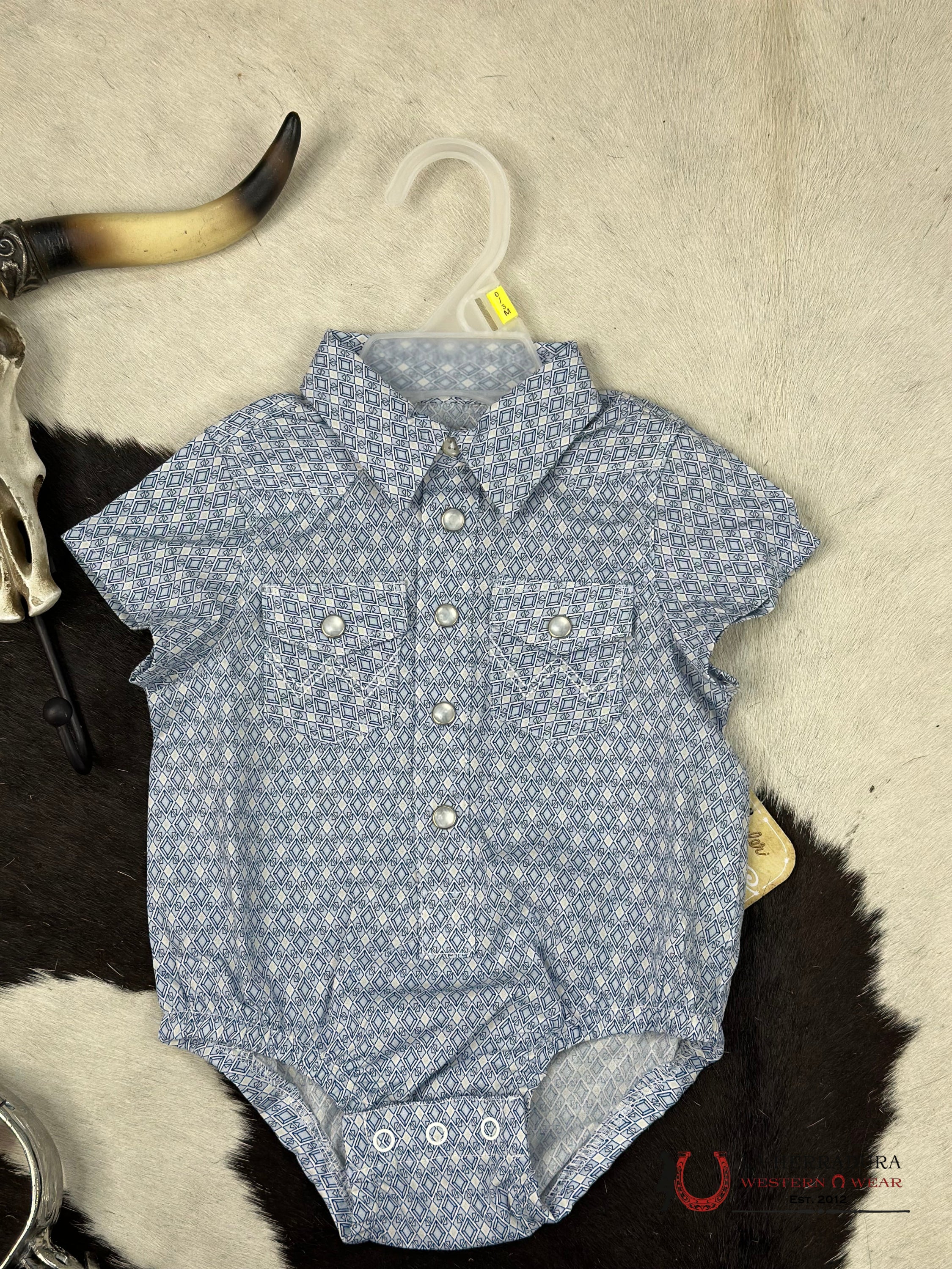 Wrangler Blie Diamond Onsie Snap Shirt Niños