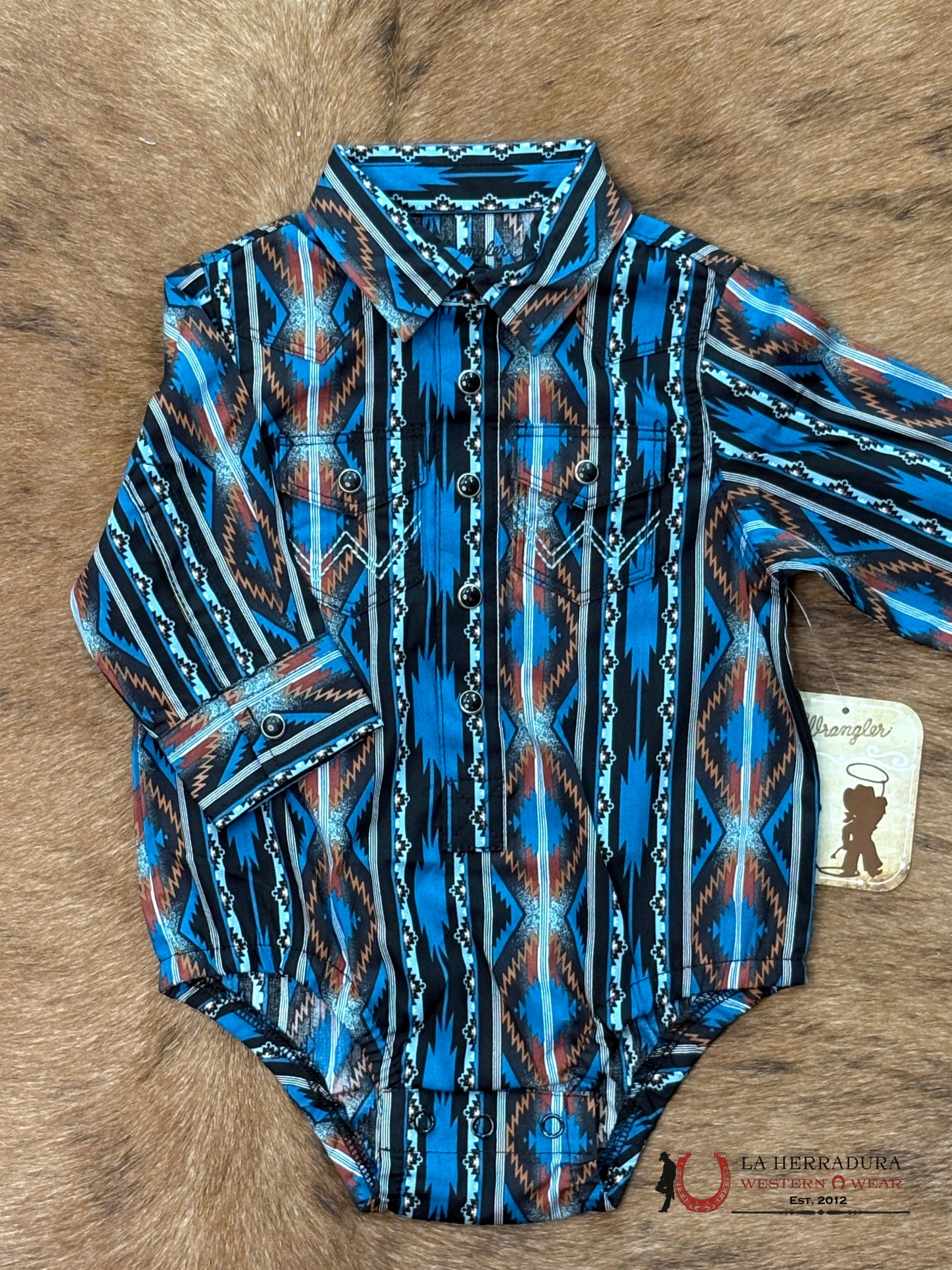 WRANGLER BLUE AZTEC PRINT LONG SLEEVE- 112367737 NIÑOS