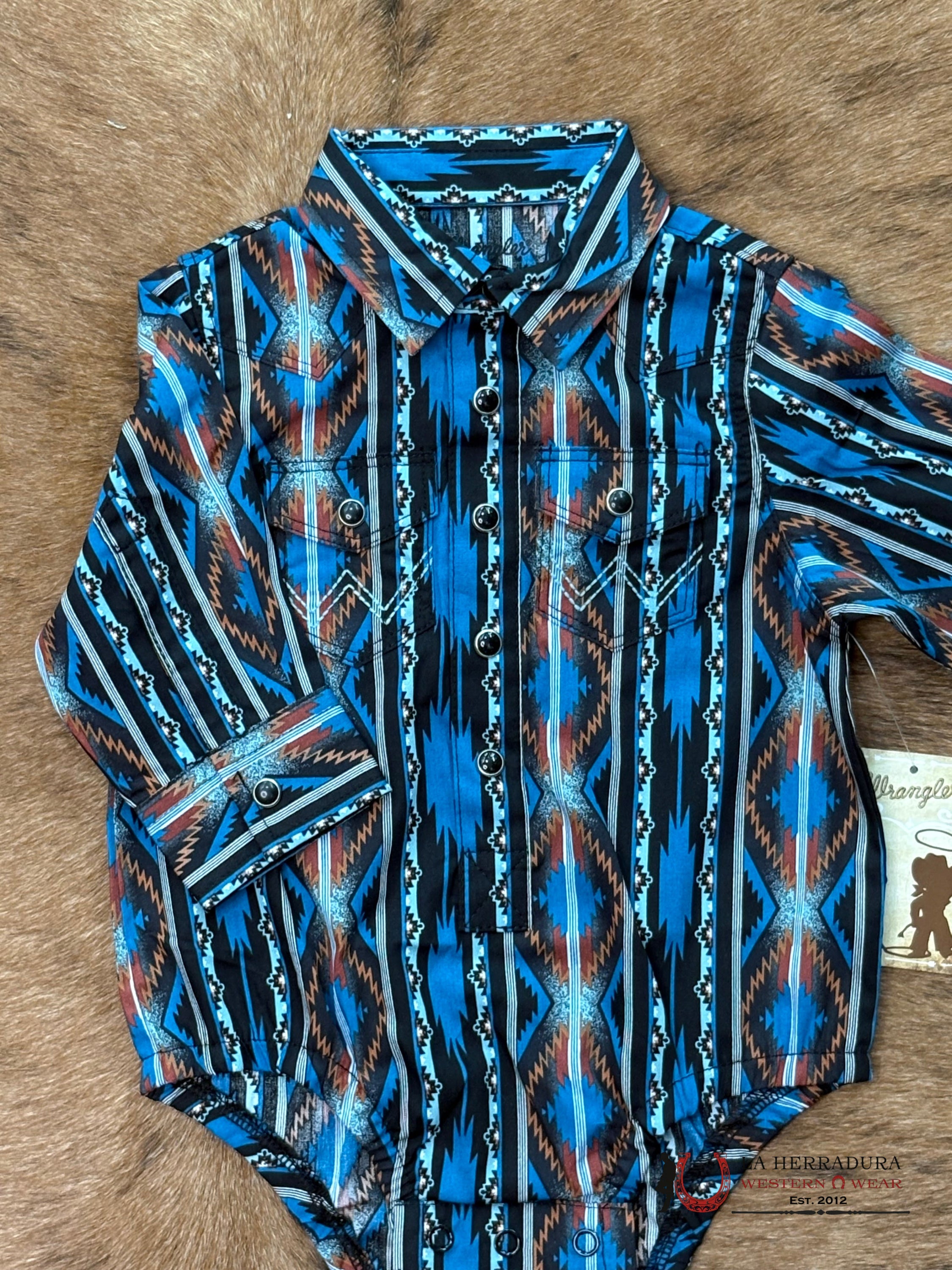 WRANGLER BLUE AZTEC PRINT LONG SLEEVE- 112367737 NIÑOS