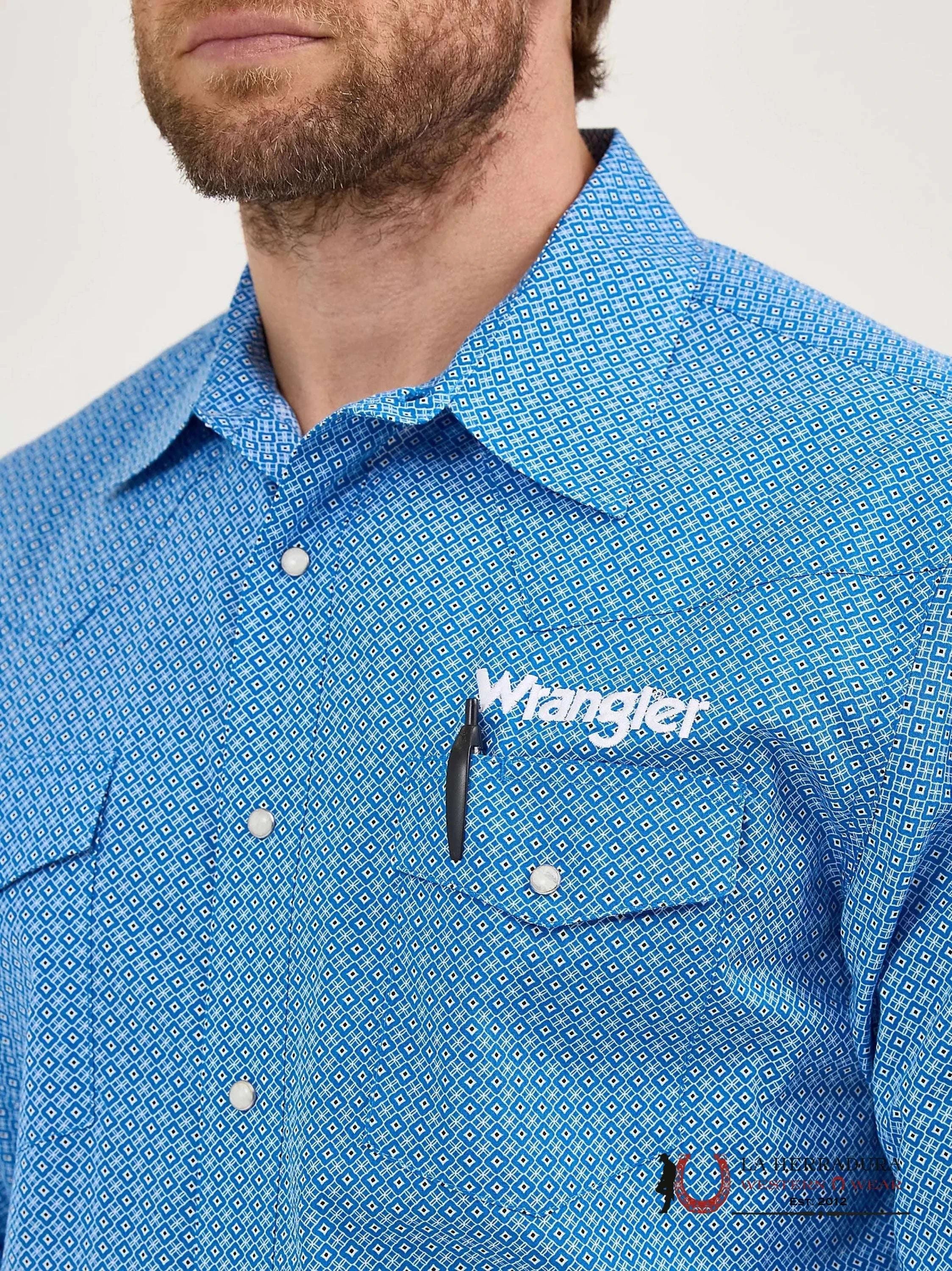 WRANGLER Blue Long Sleeve Shirt - 5839 ROPA HOMBRES