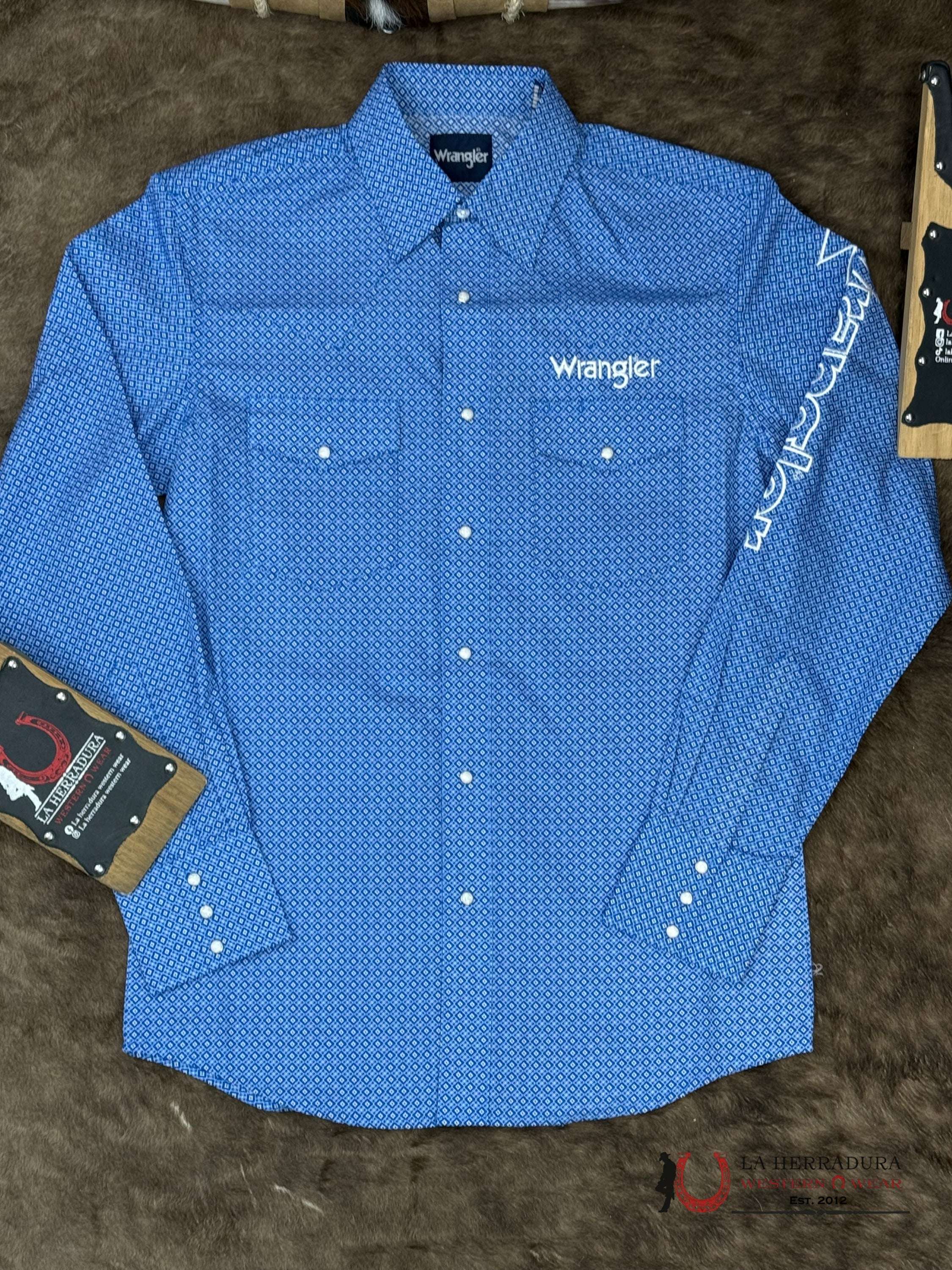 WRANGLER Blue Long Sleeve Shirt - 5839 ROPA HOMBRES