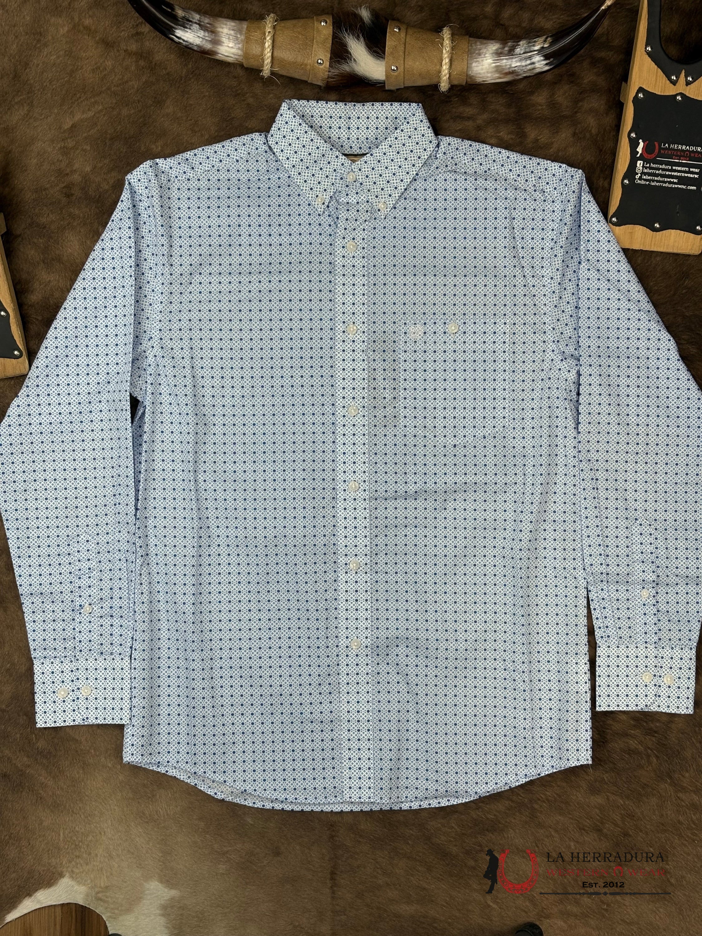 WRANGLER Blue Long Sleeve Shirt ROPA HOMBRES