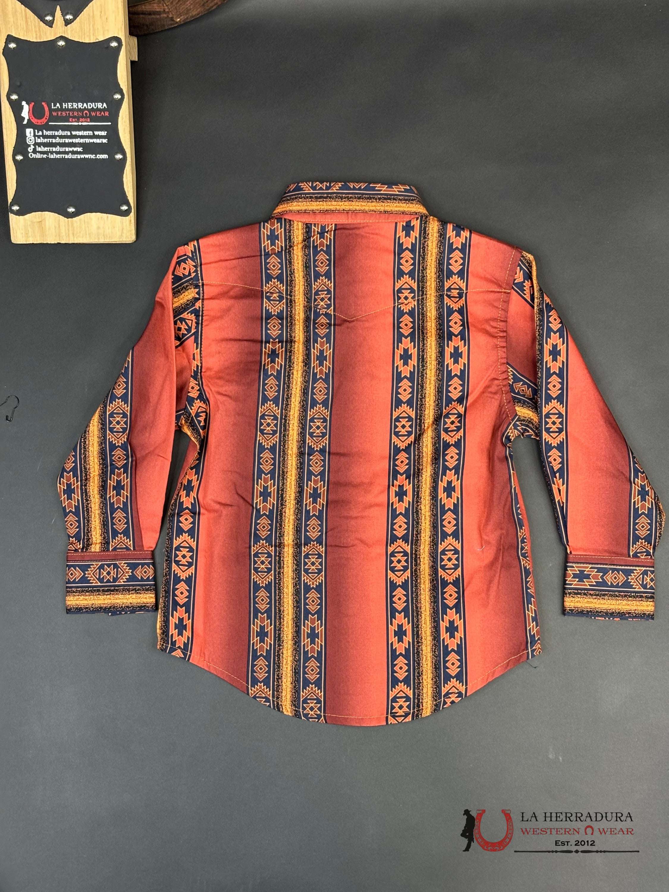 Wrangler Boy Checotah Classic Fit Rusty Orange Niños