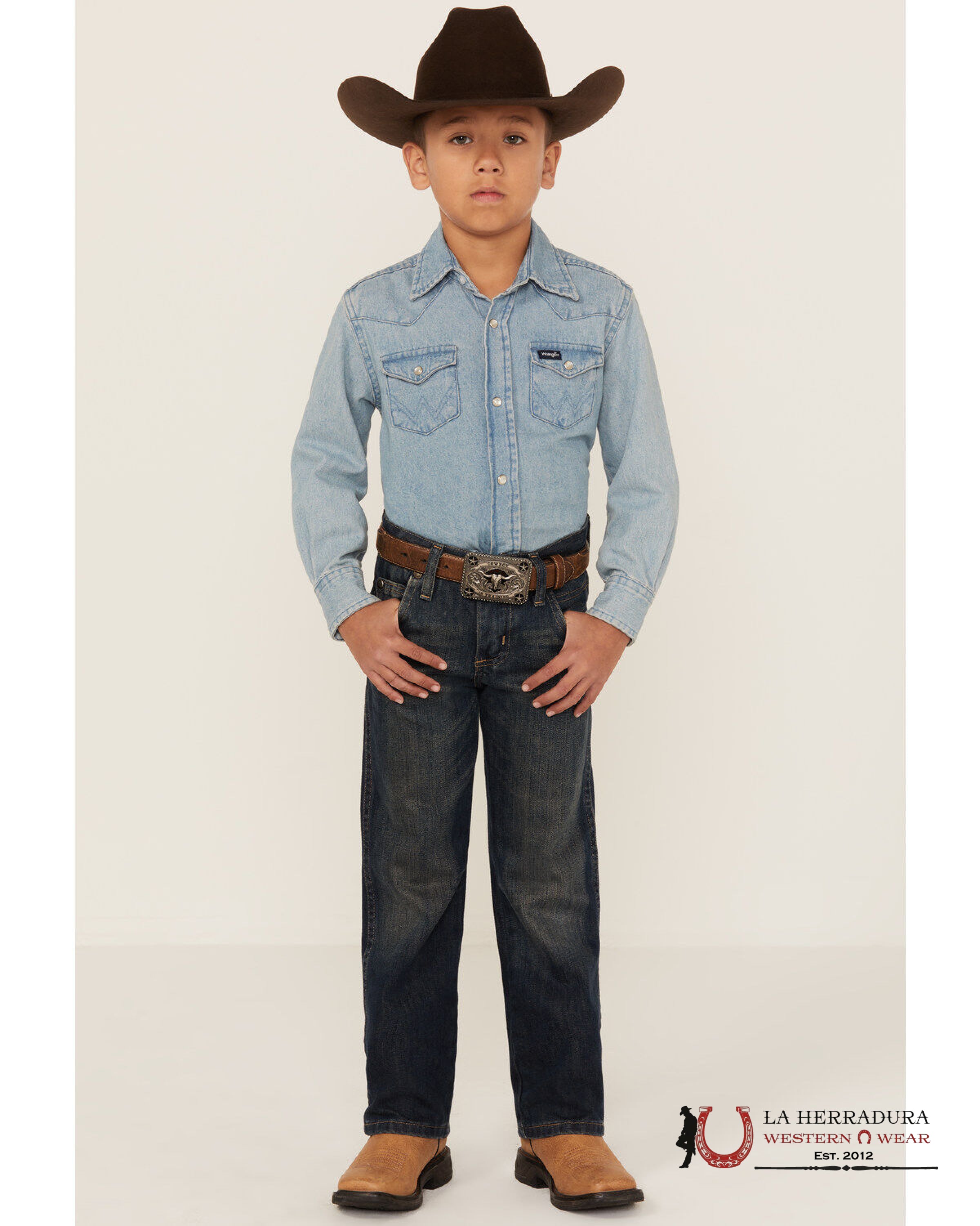 WRANGLER BOYS RELAXED STRAIGHT SLIM FITS OVER BOOTS 10JRT30RR NIÑOS