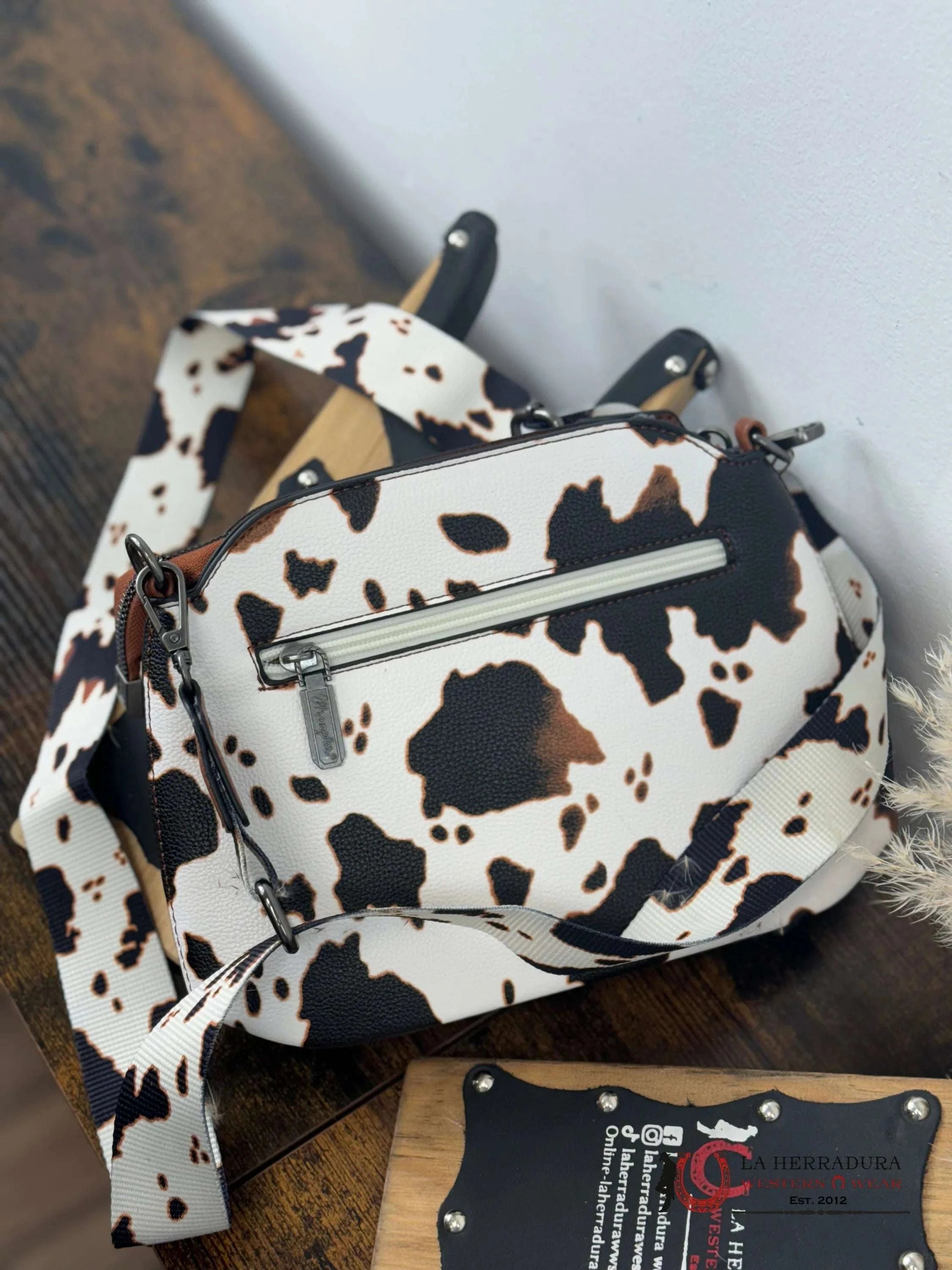 Wrangler Brown Cow Print Crossbody Medium Ropa Mujeres