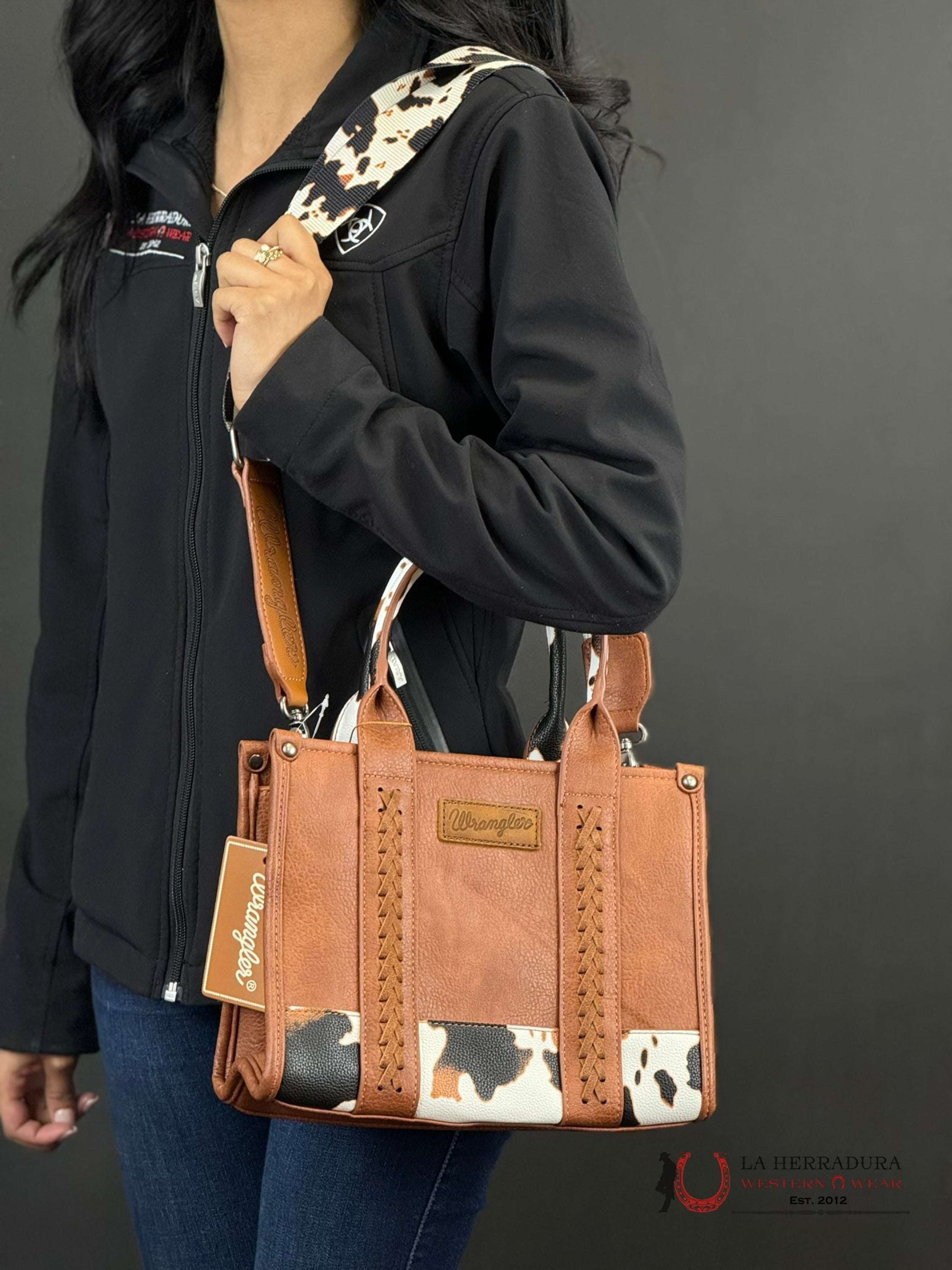 Wrangler Brown Cow Print Women’s Handbag