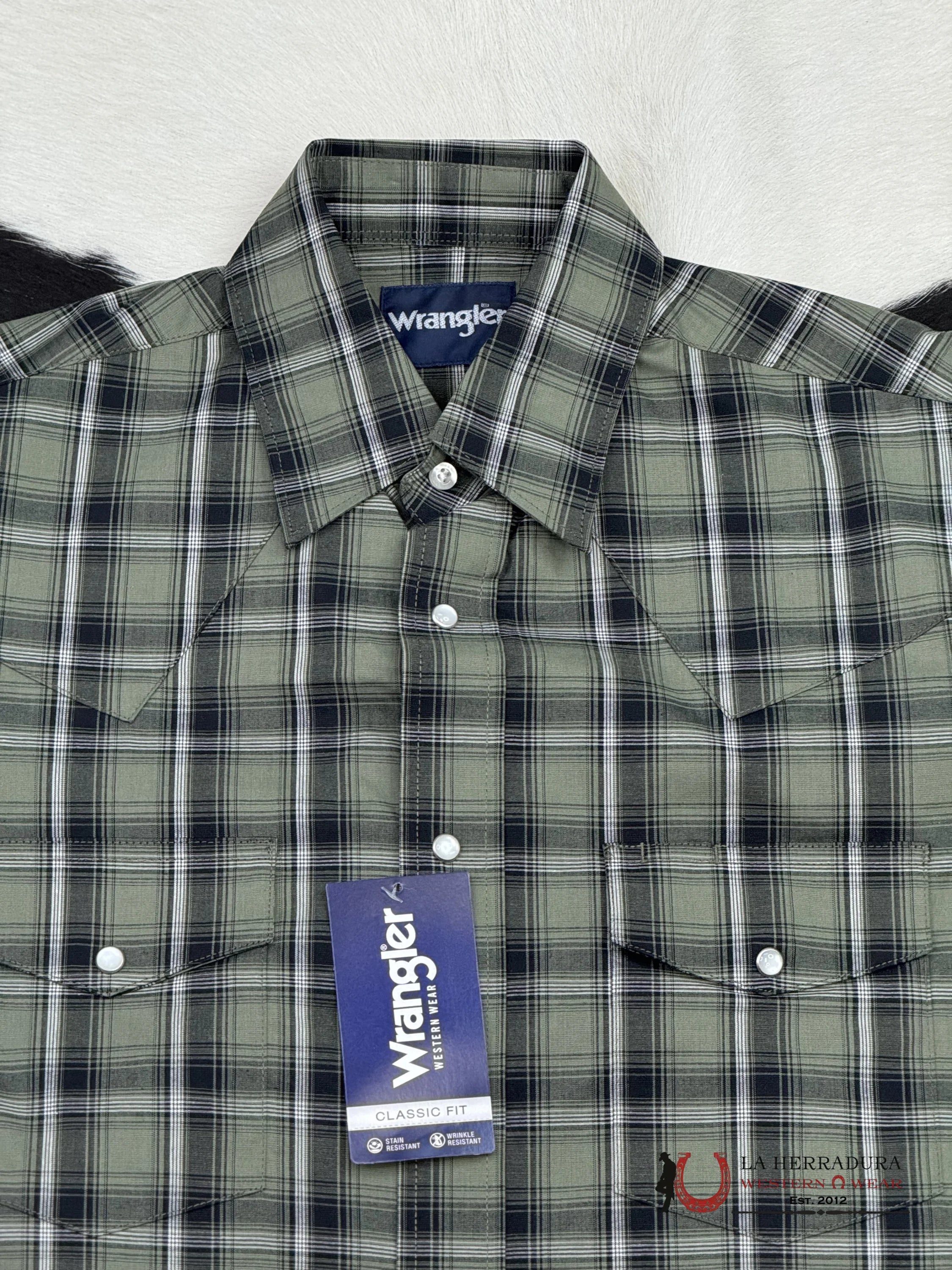 Wrangler Classic Fit Green Long Sleeve 5360 Ropa Hombres