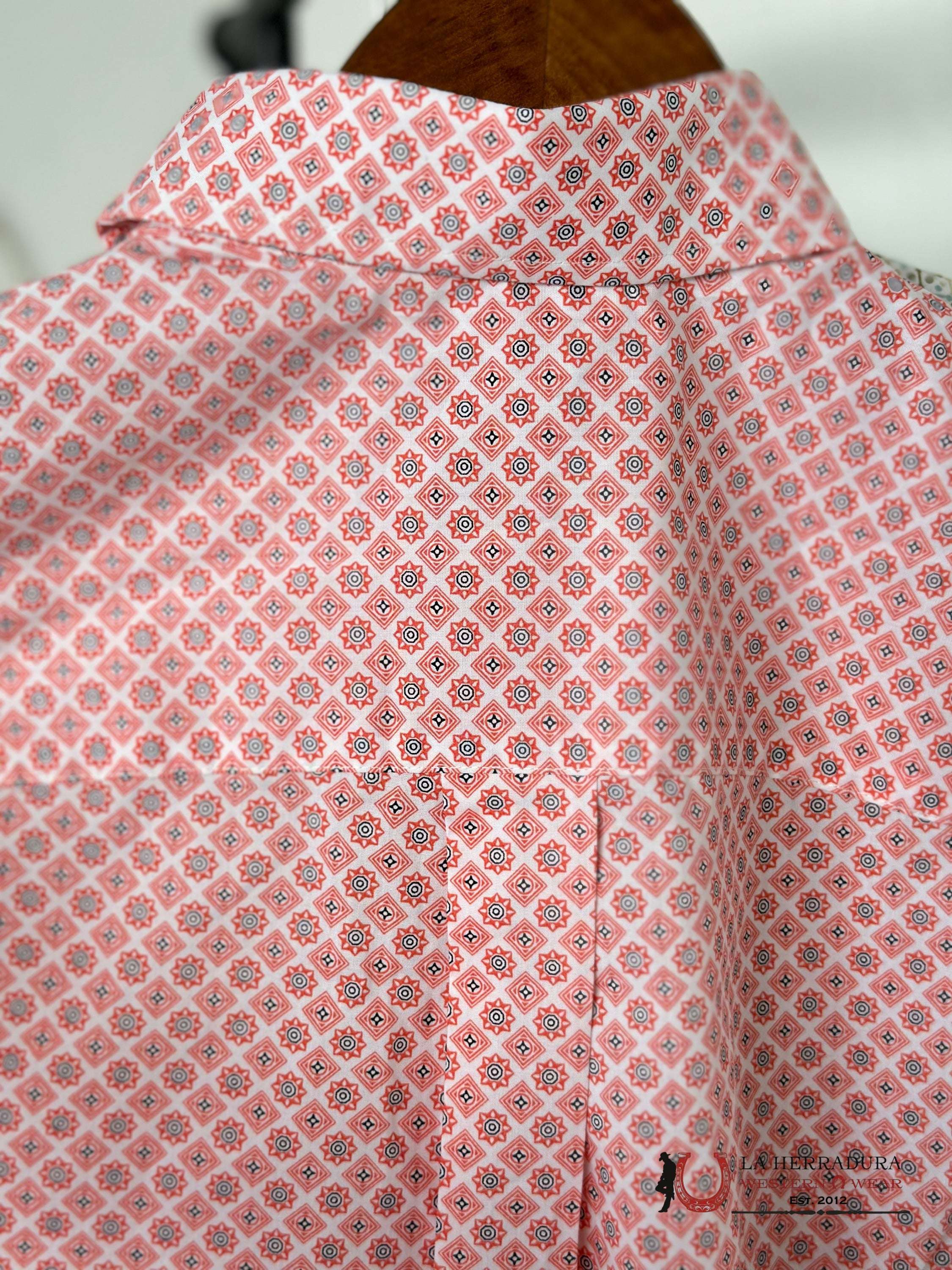 Wrangler Classic Orange Foil Button Short Sleeve Shirt 6076 Ropa Hombres