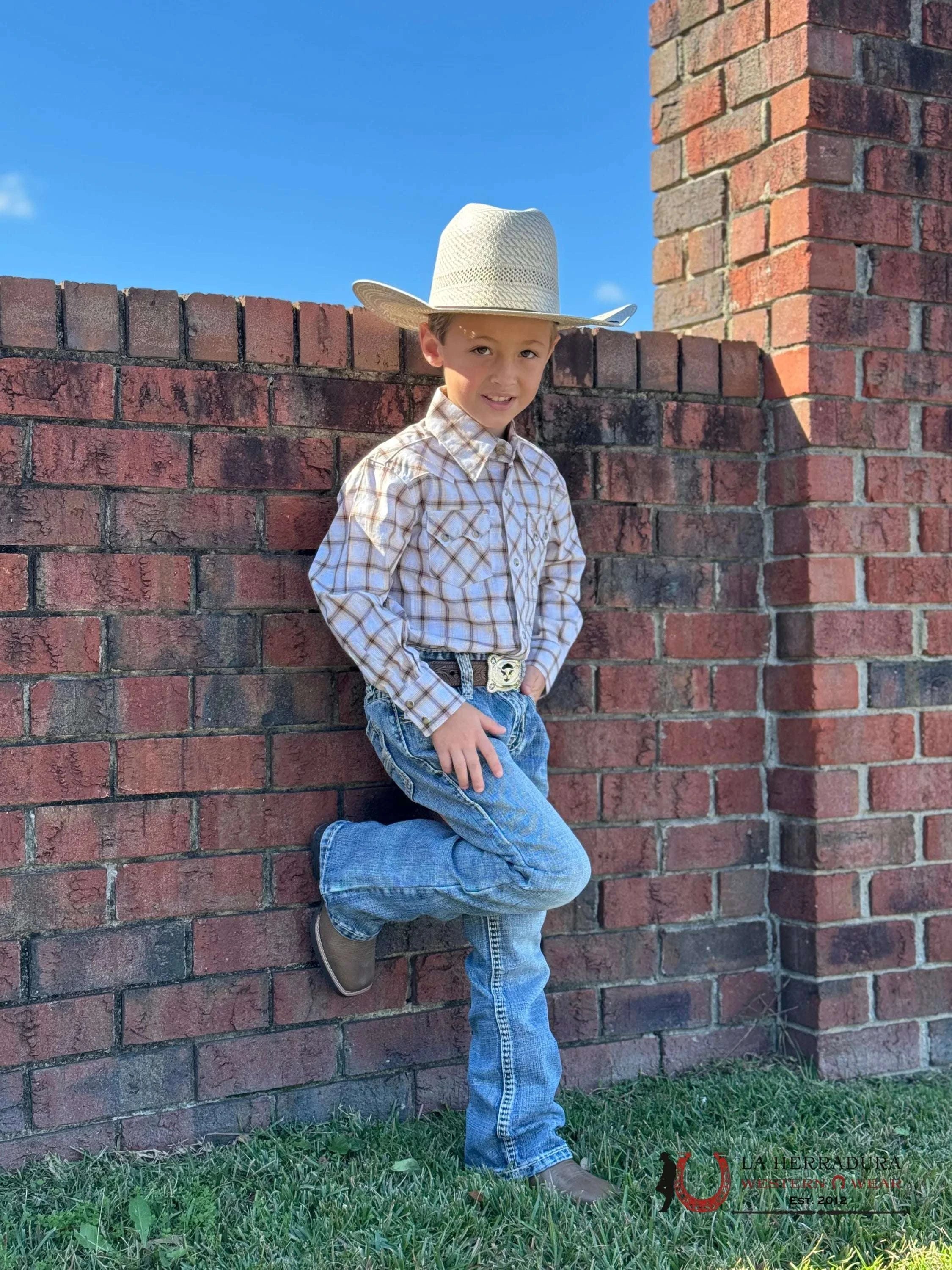 Wrangler Classic Shirt Beige Niños