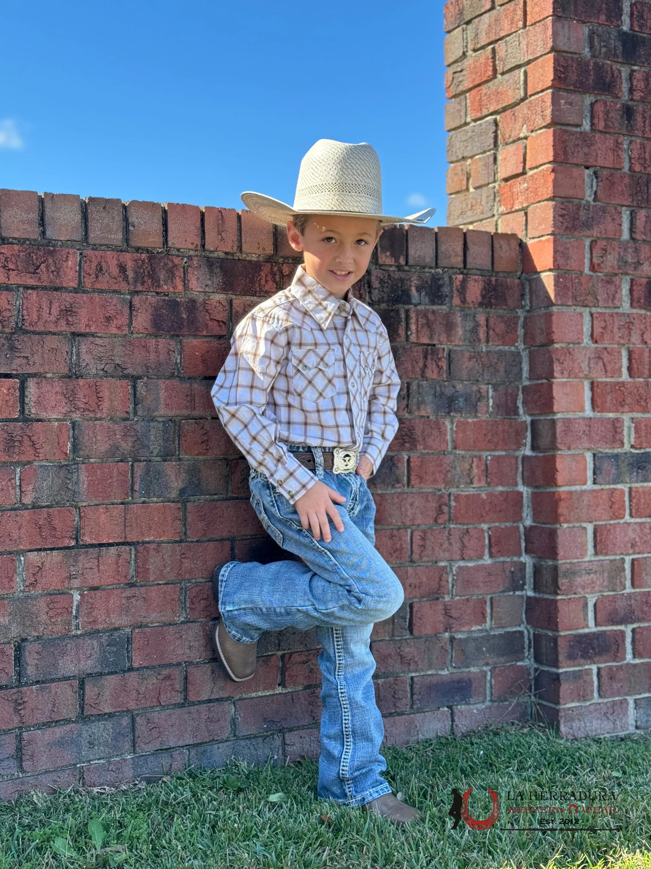 Wrangler Classic Shirt Beige Niños