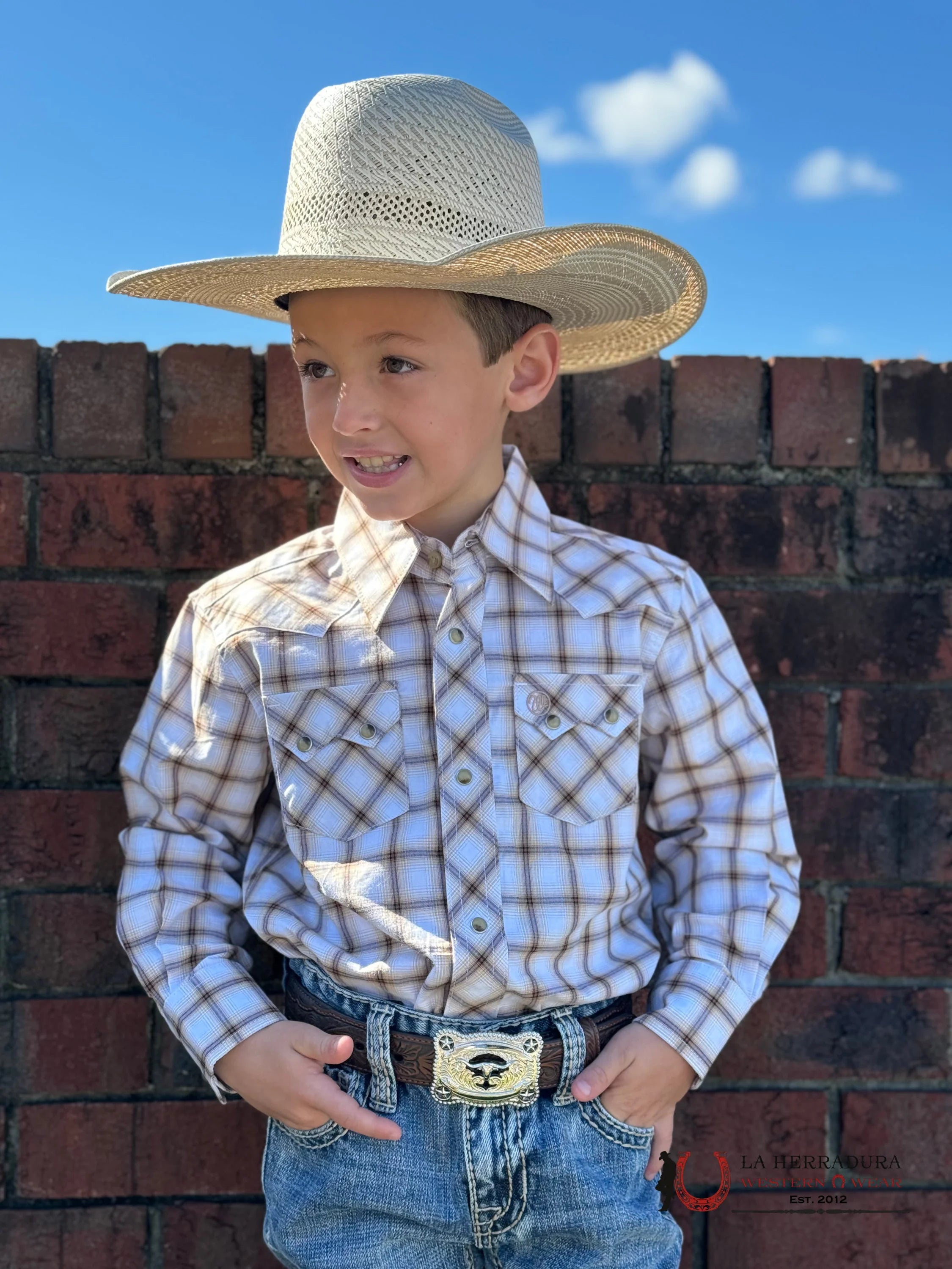 Wrangler Classic Shirt Beige Niños