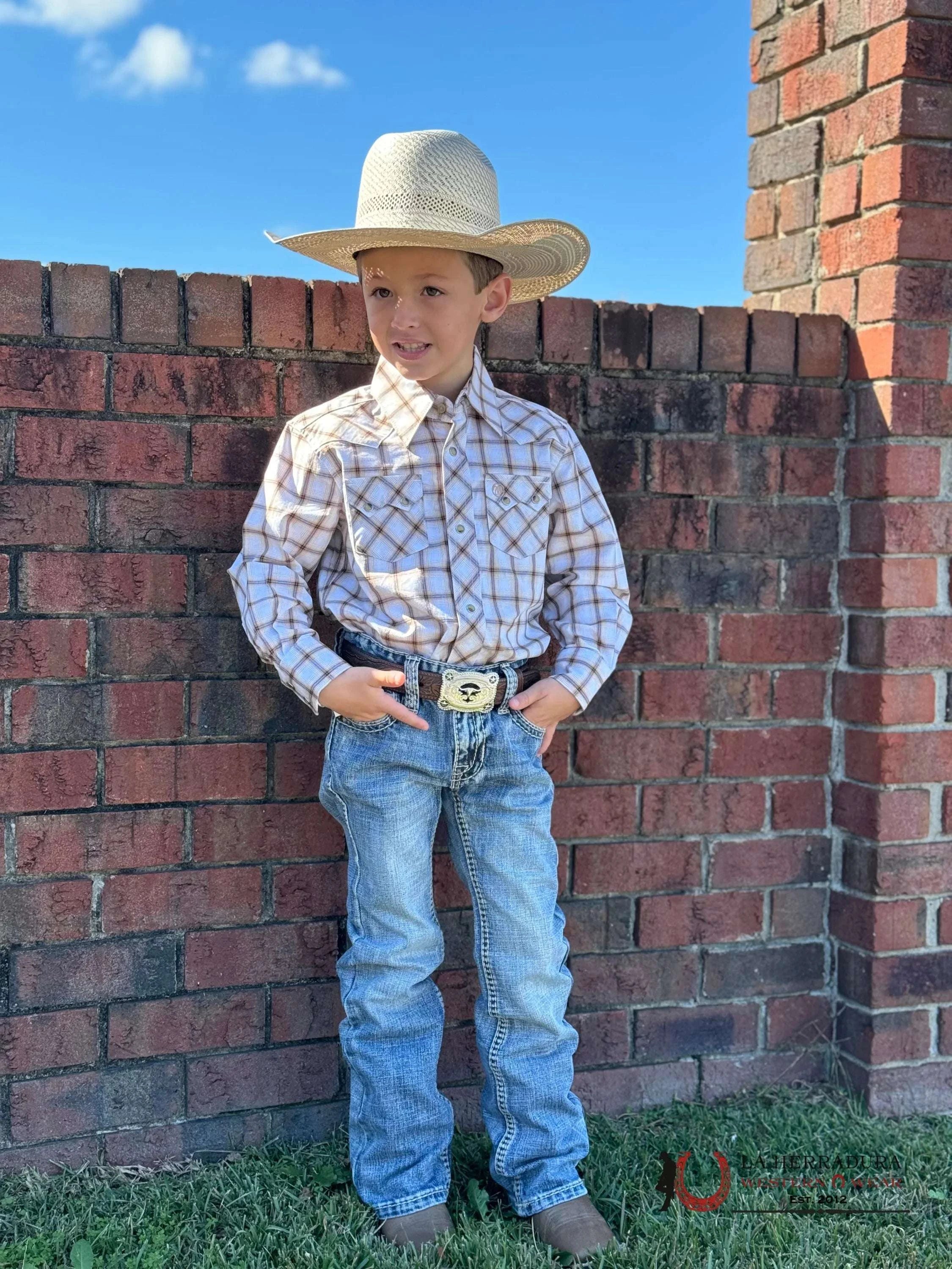 Wrangler Classic Shirt Beige Niños