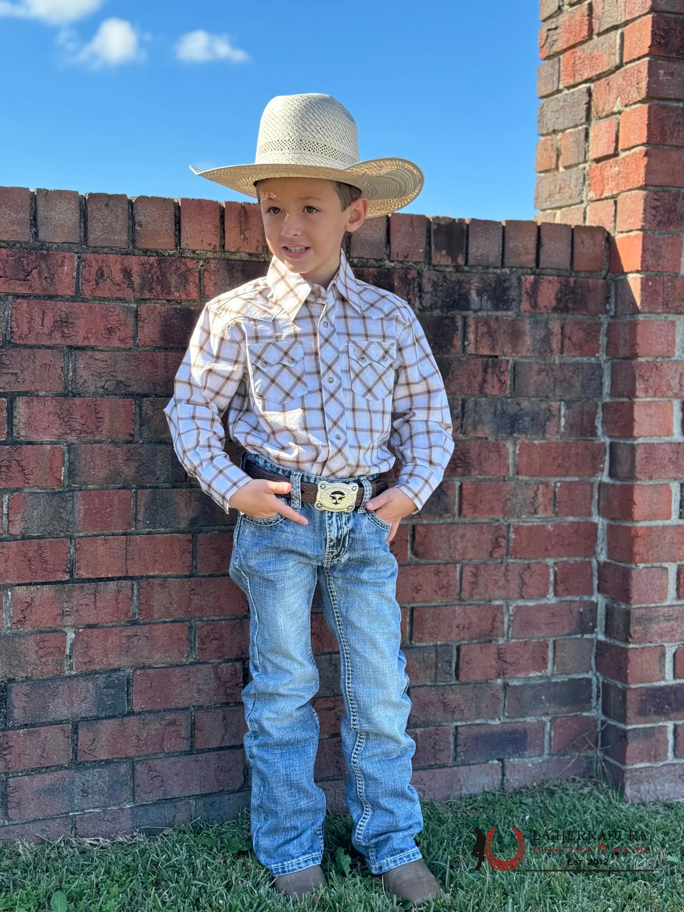 Wrangler Classic Shirt Beige Niños