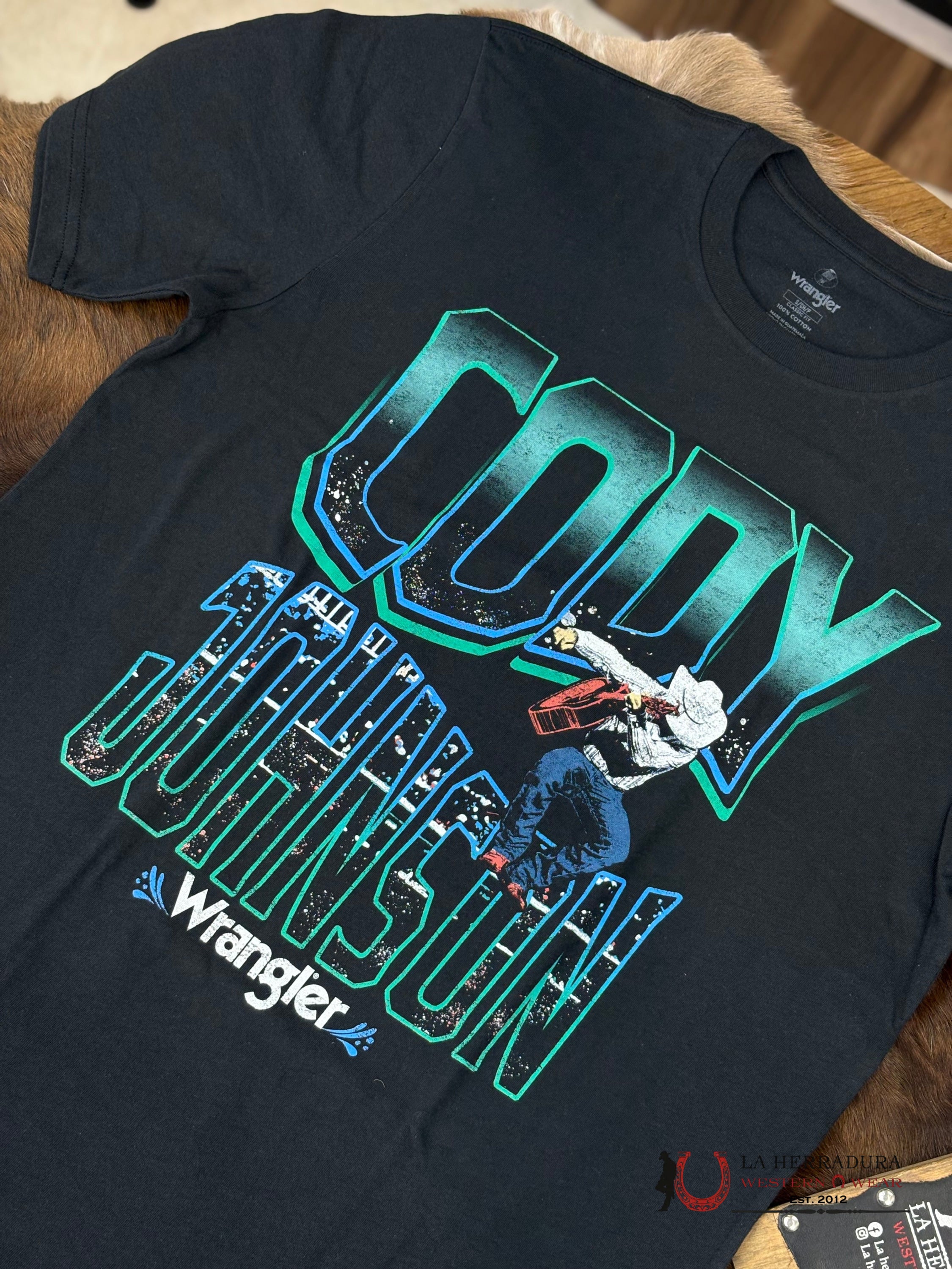 Wrangler Cody Johnson Black Short Sleeve Ropa Hombres