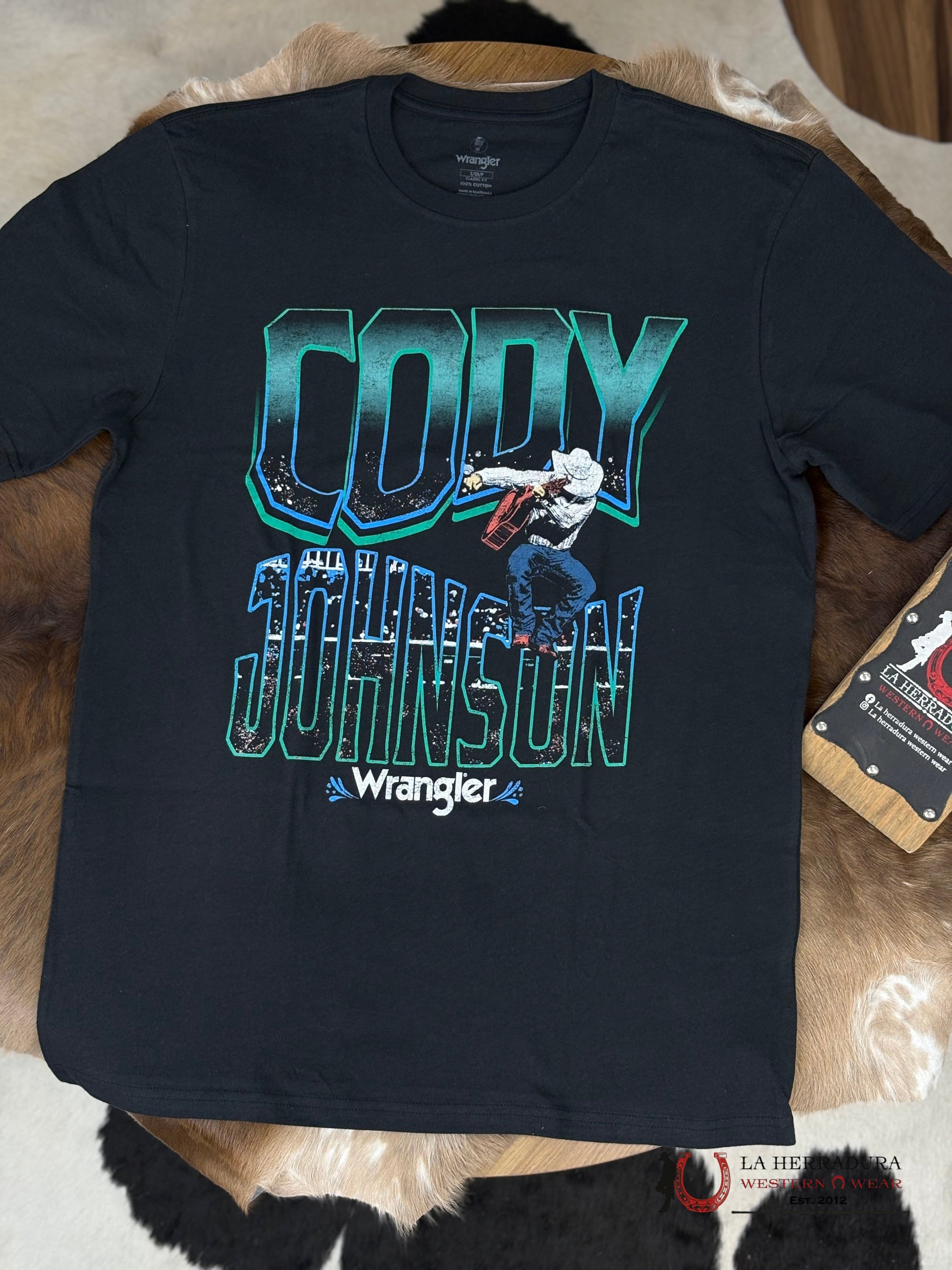 Wrangler Cody Johnson Black Short Sleeve Ropa Hombres