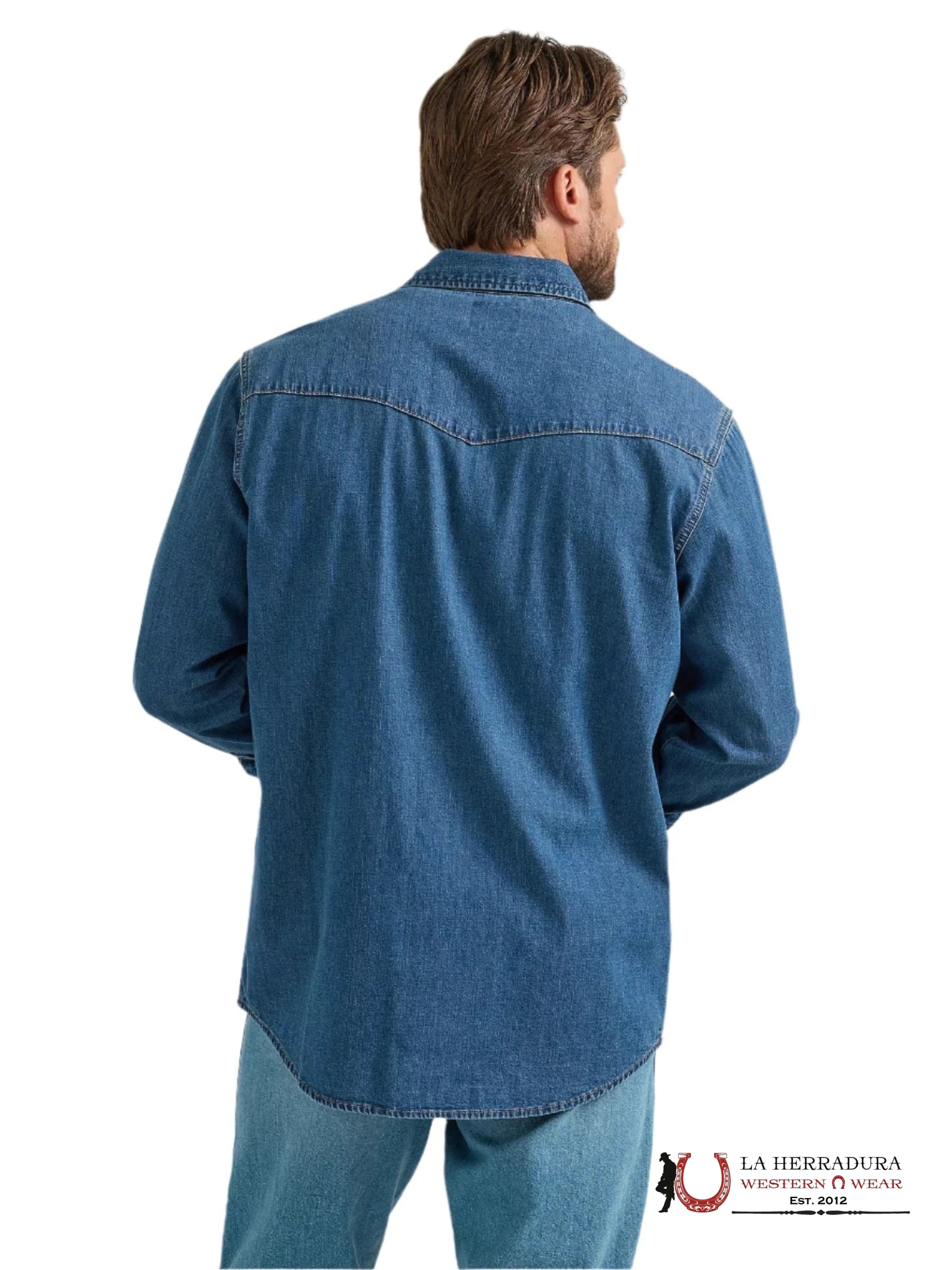 WRANGLER COWBOY CUT® WORK WESTERN RIGID DENIM LONG SLEEVE SHIRT 1701 ROPA HOMBRES