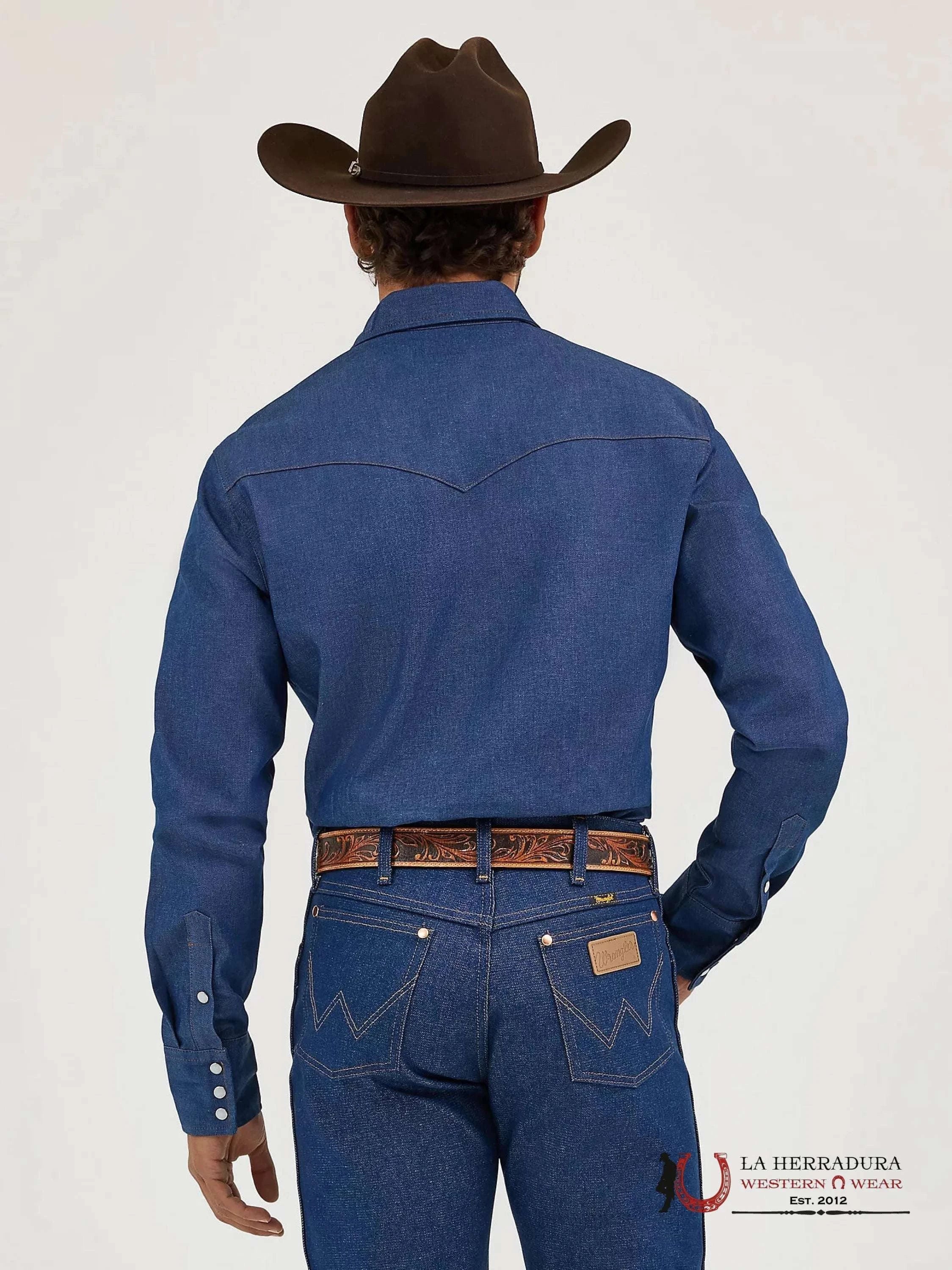 WRANGLER COWBOY CUT® WORK WESTERN RIGID DENIM LONG SLEEVE SHIRT 3263 ROPA HOMBRES