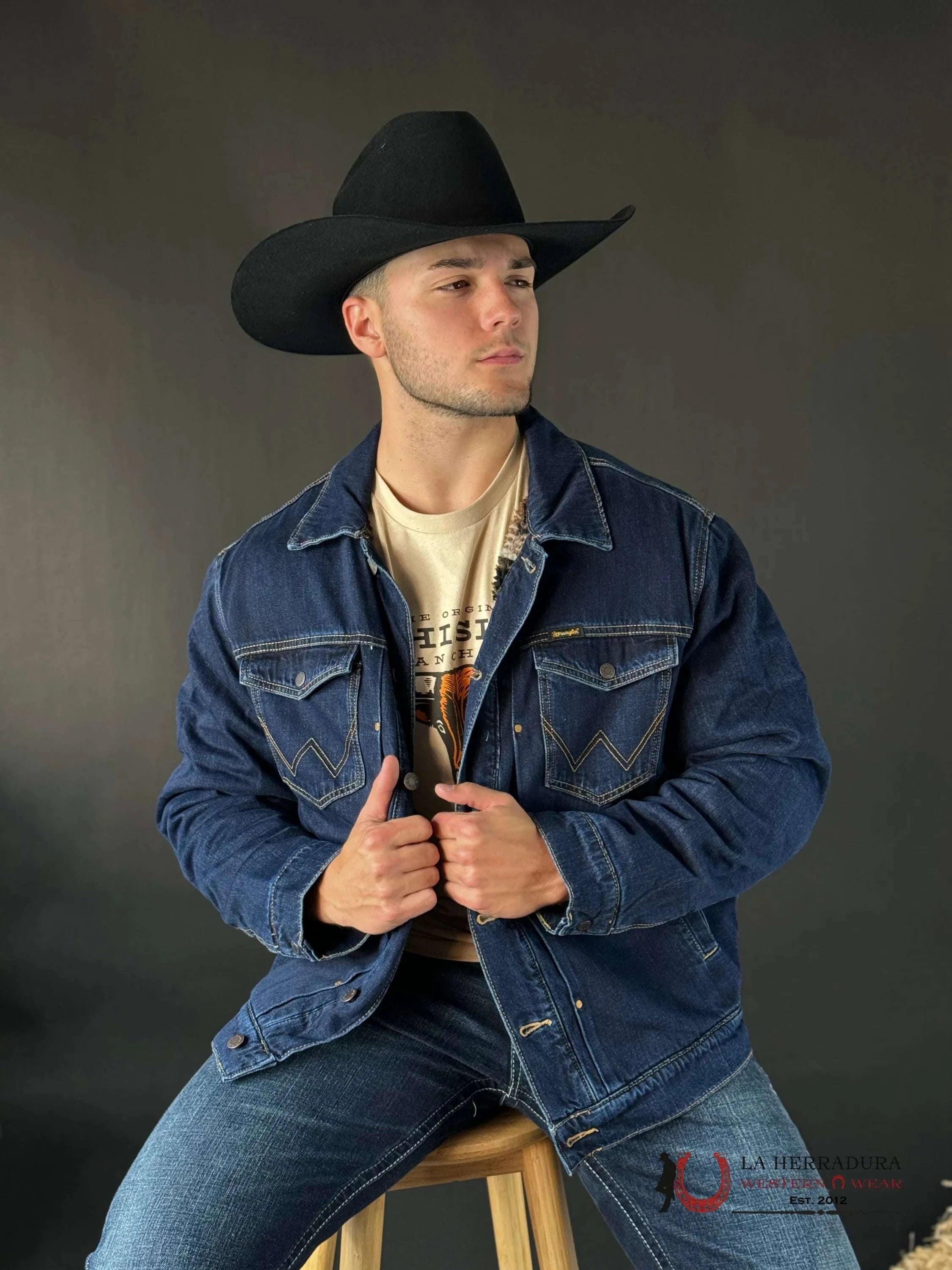 Wrangler Cowboy Cut Sherpa Lined Denim Jacket Retro Mezclilla Ropa Hombres