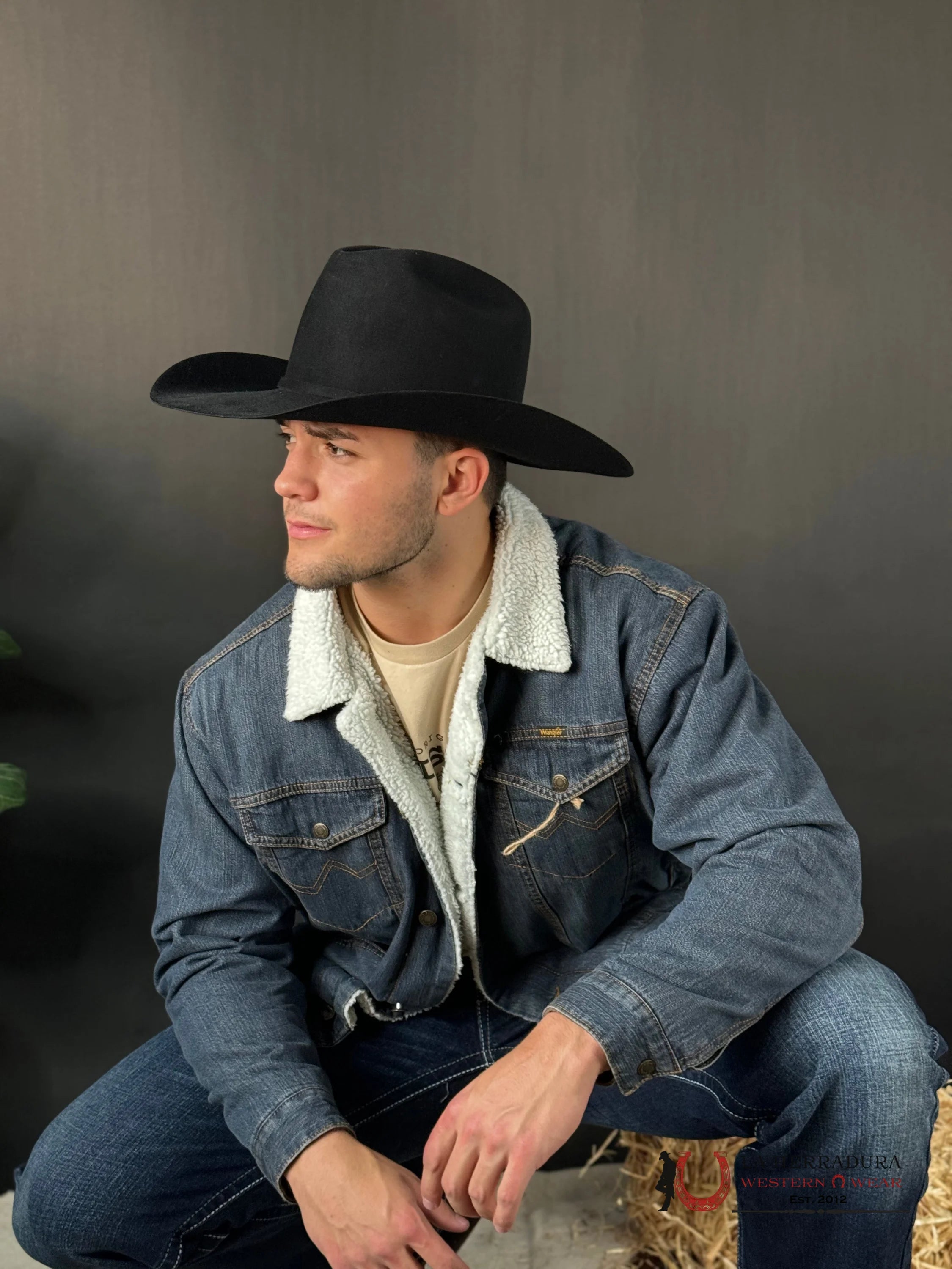 Wrangler Cowboy Cut Sherpa Lined Denim Jacket Retro Mezclilla Ropa Hombres