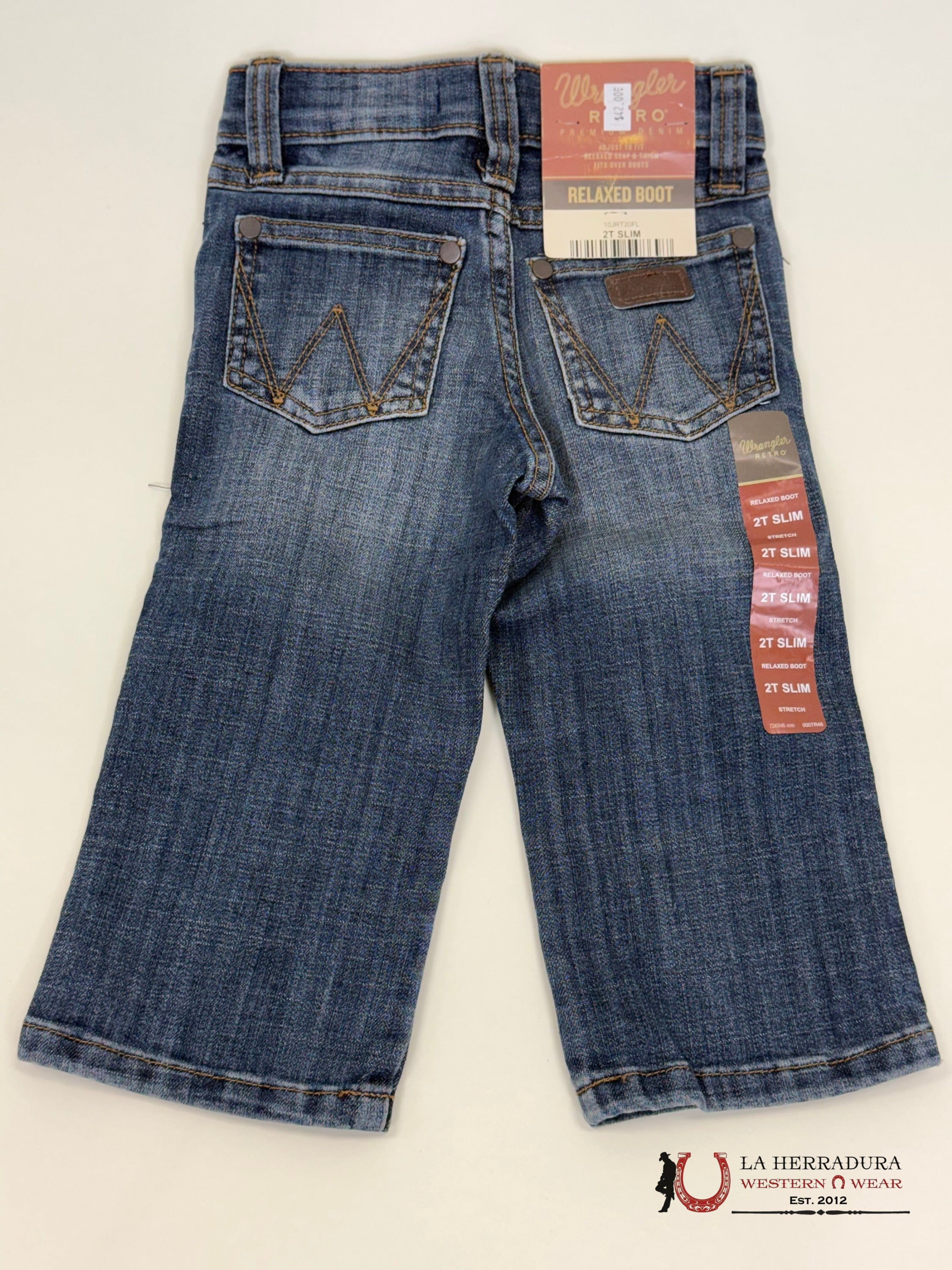 Wrangler Dark Wash Relaxed Boot Niños