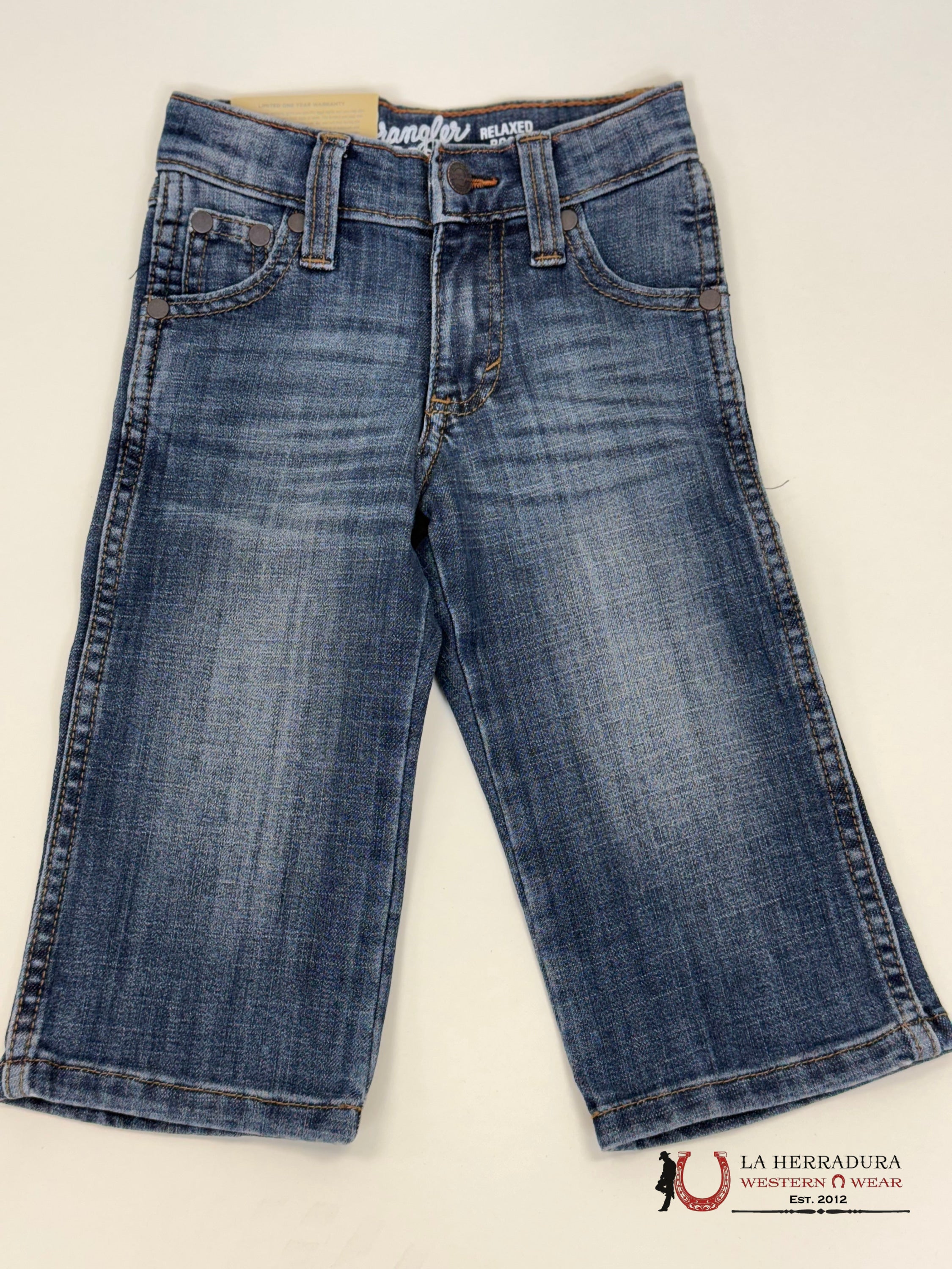 Wrangler Dark Wash Relaxed Boot Niños