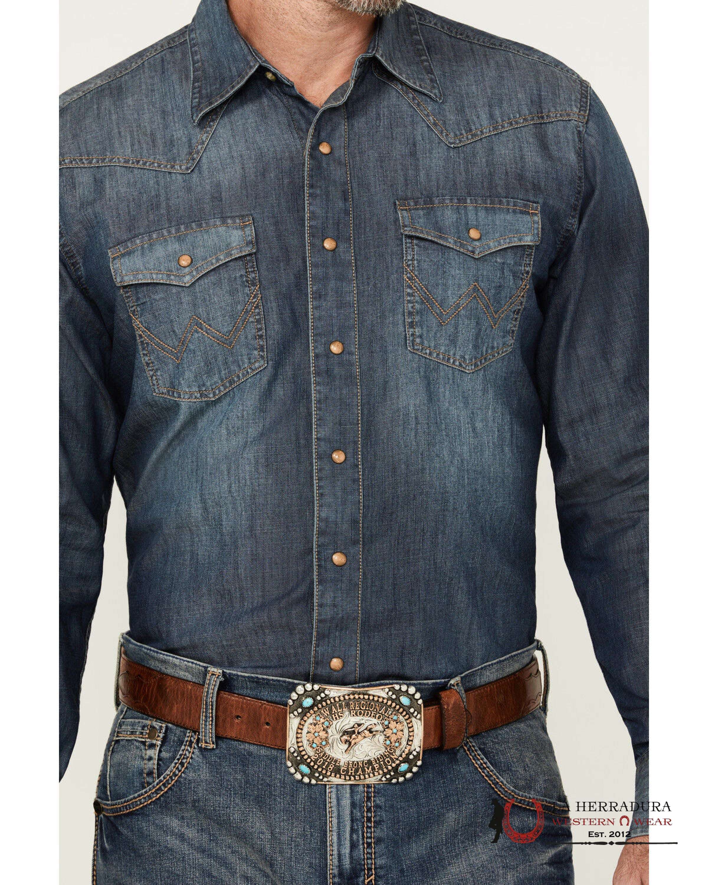 WRANGLER DENIM LONG SLEEVE SHIRT MS1039W ROPA HOMBRES