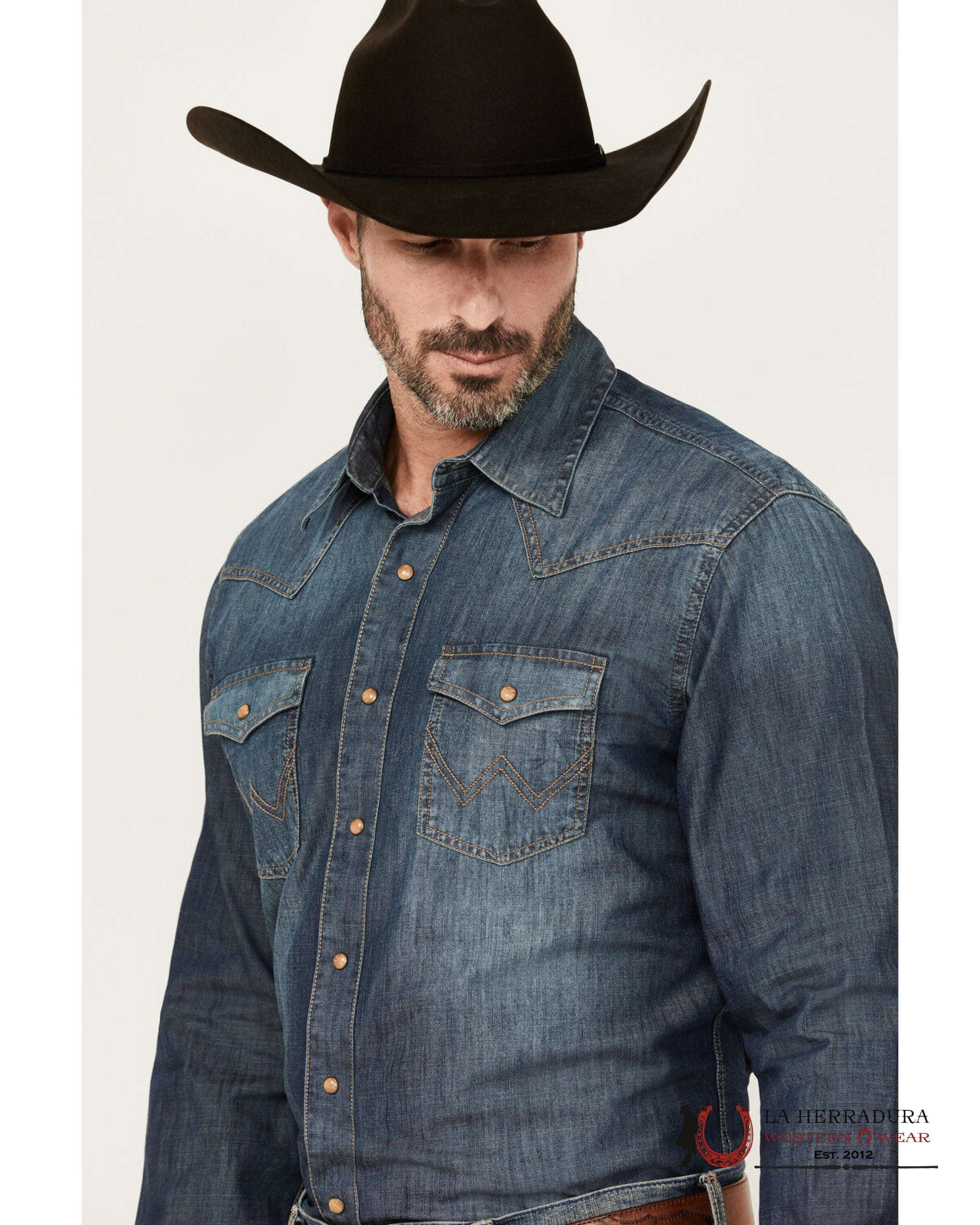WRANGLER DENIM LONG SLEEVE SHIRT MS1039W ROPA HOMBRES