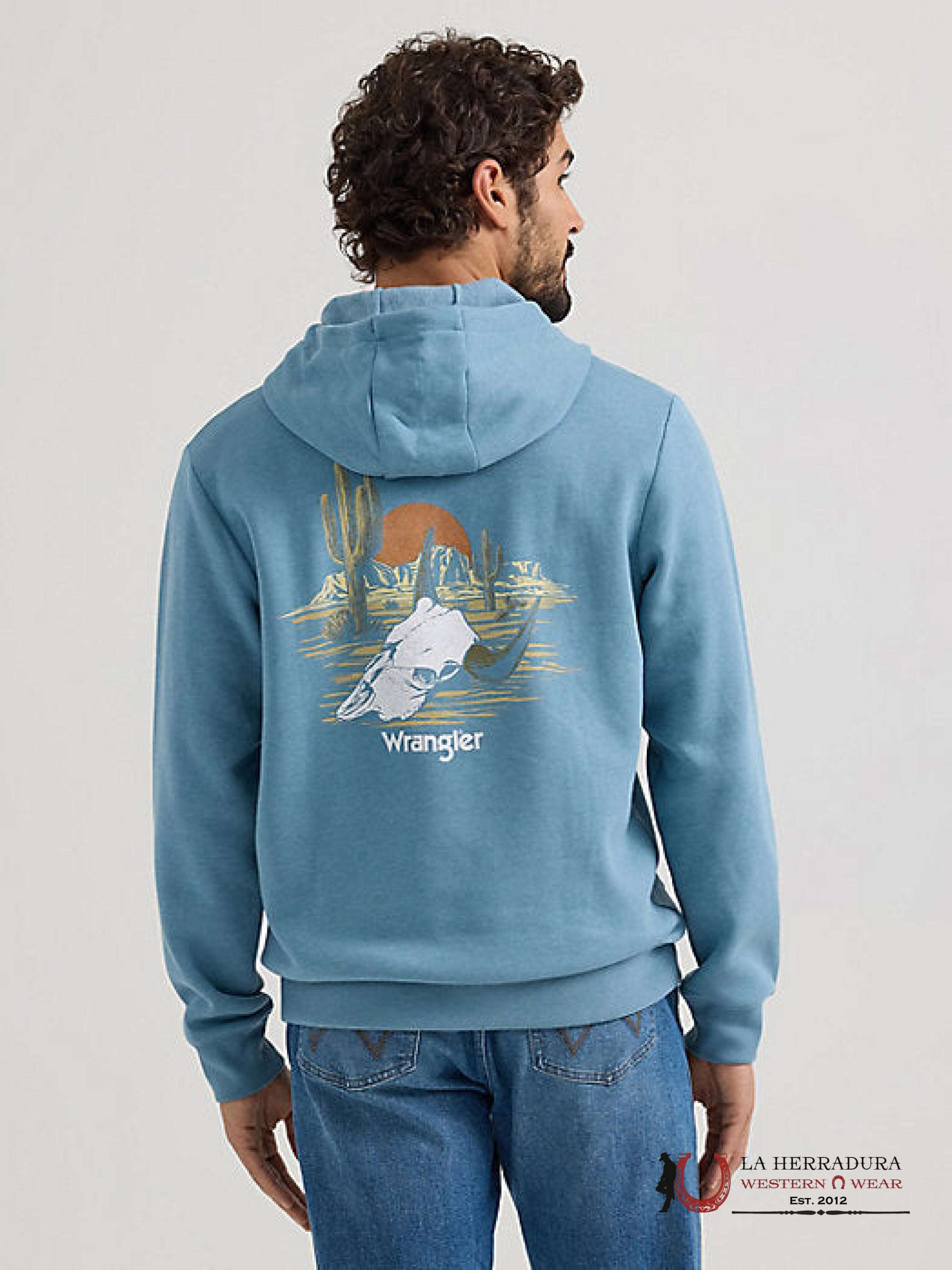 Wrangler Desert Cacti Pullover Medium Blue Ropa Hombres