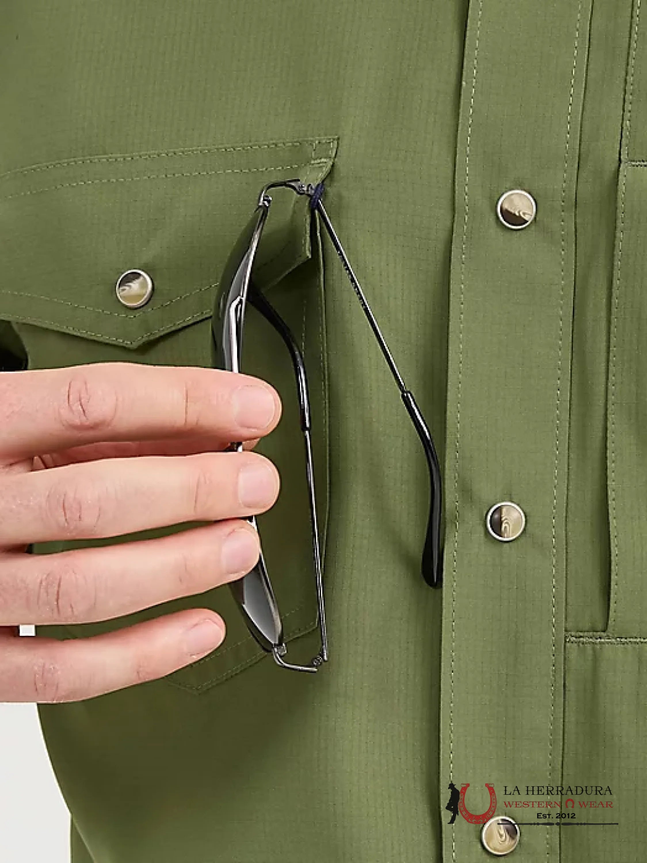 WRANGLER Forest Green Short Sleeve Shirt ROPA HOMBRES