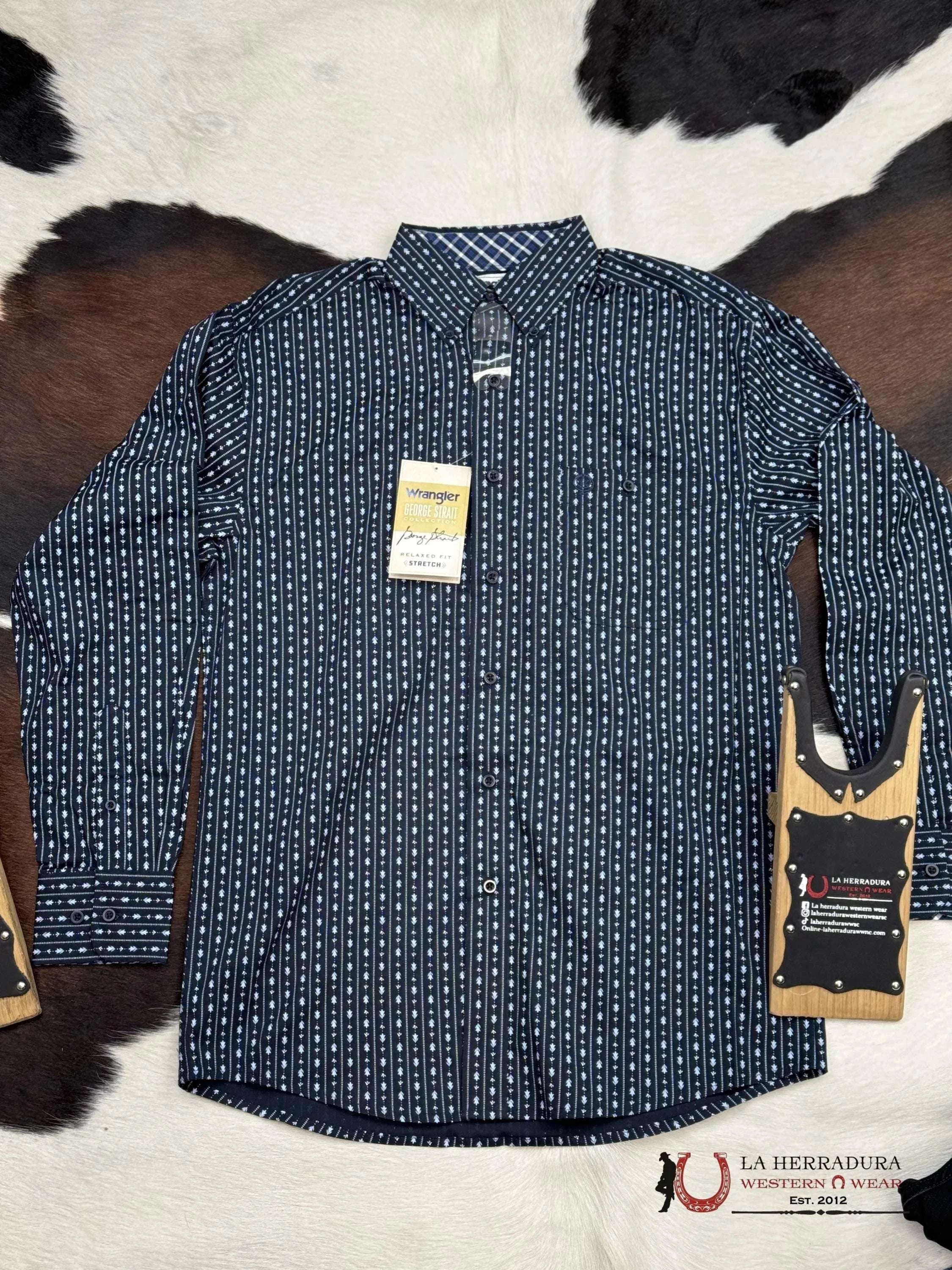 Wrangler George Satrait Relaxed Fir Blue Long Sleeve 6594 Ropa Hombres