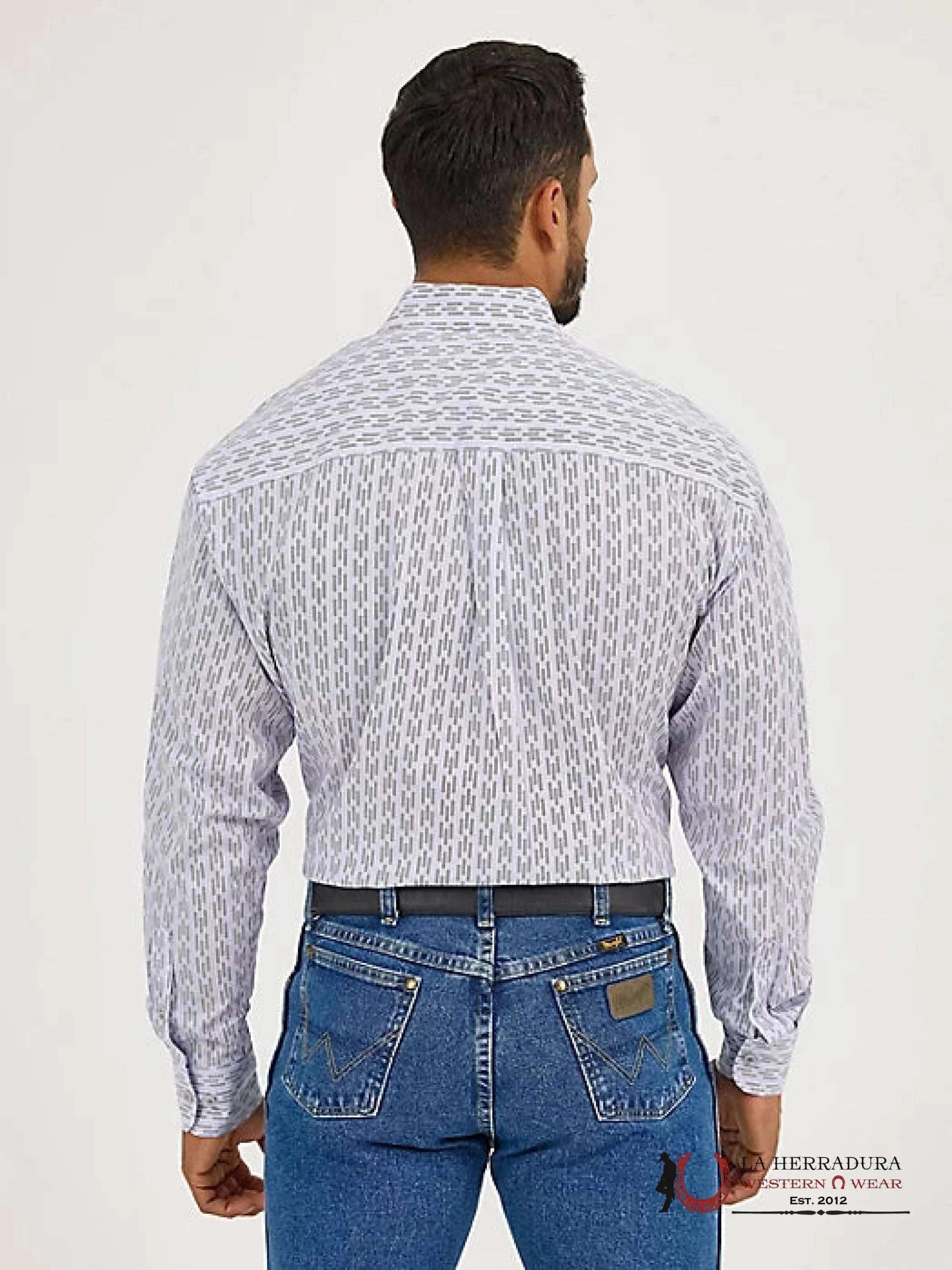 WRANGLER GEORGE STRAIT LONG SLEEVE BUTTON DOWN ONE POCKET SHIRT VIOLET FIT - 5400 ROPA HOMBRES