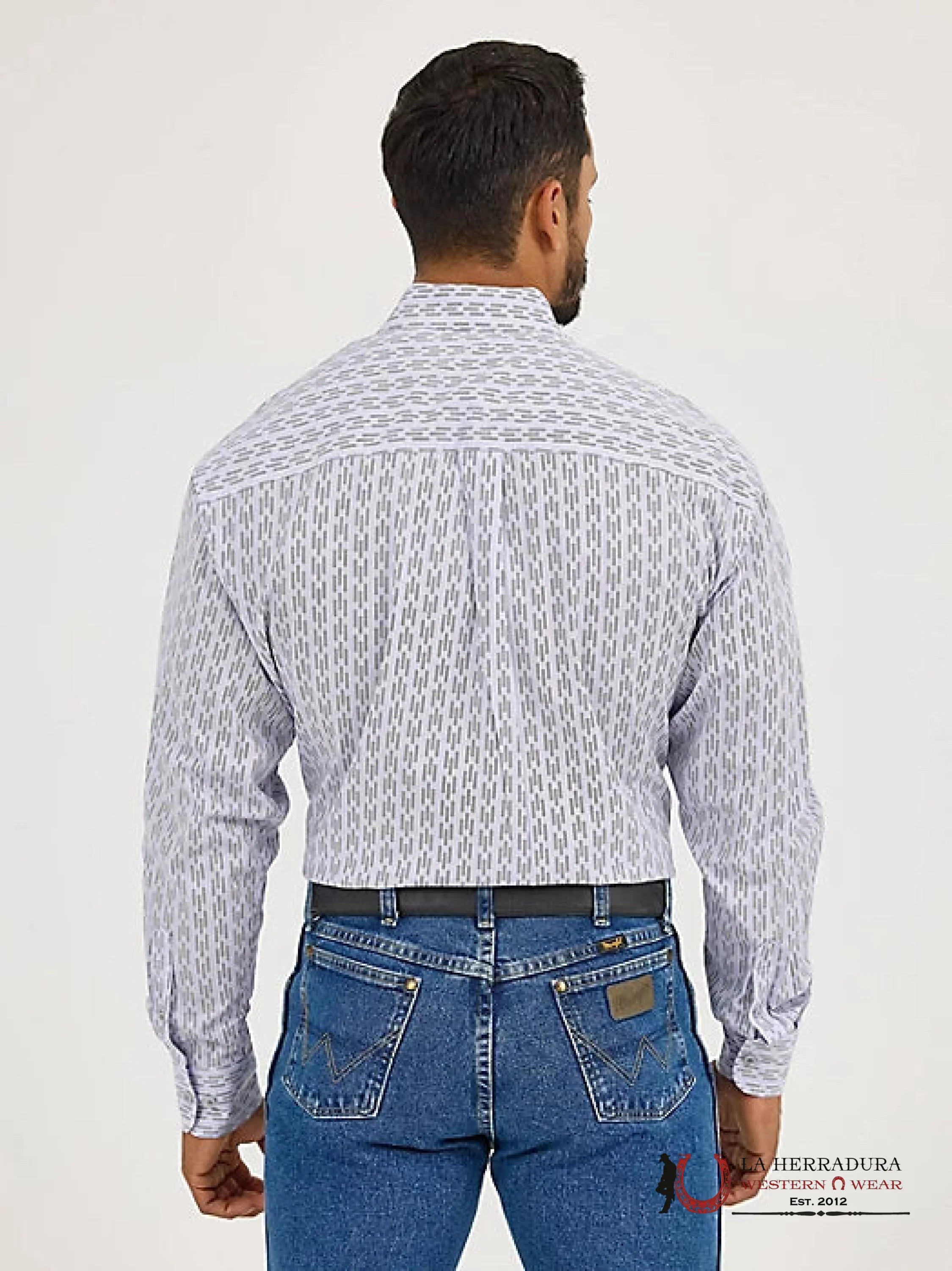 WRANGLER GEORGE STRAIT LONG SLEEVE BUTTON DOWN ONE POCKET SHIRT VIOLET FIT - 5400 ROPA HOMBRES