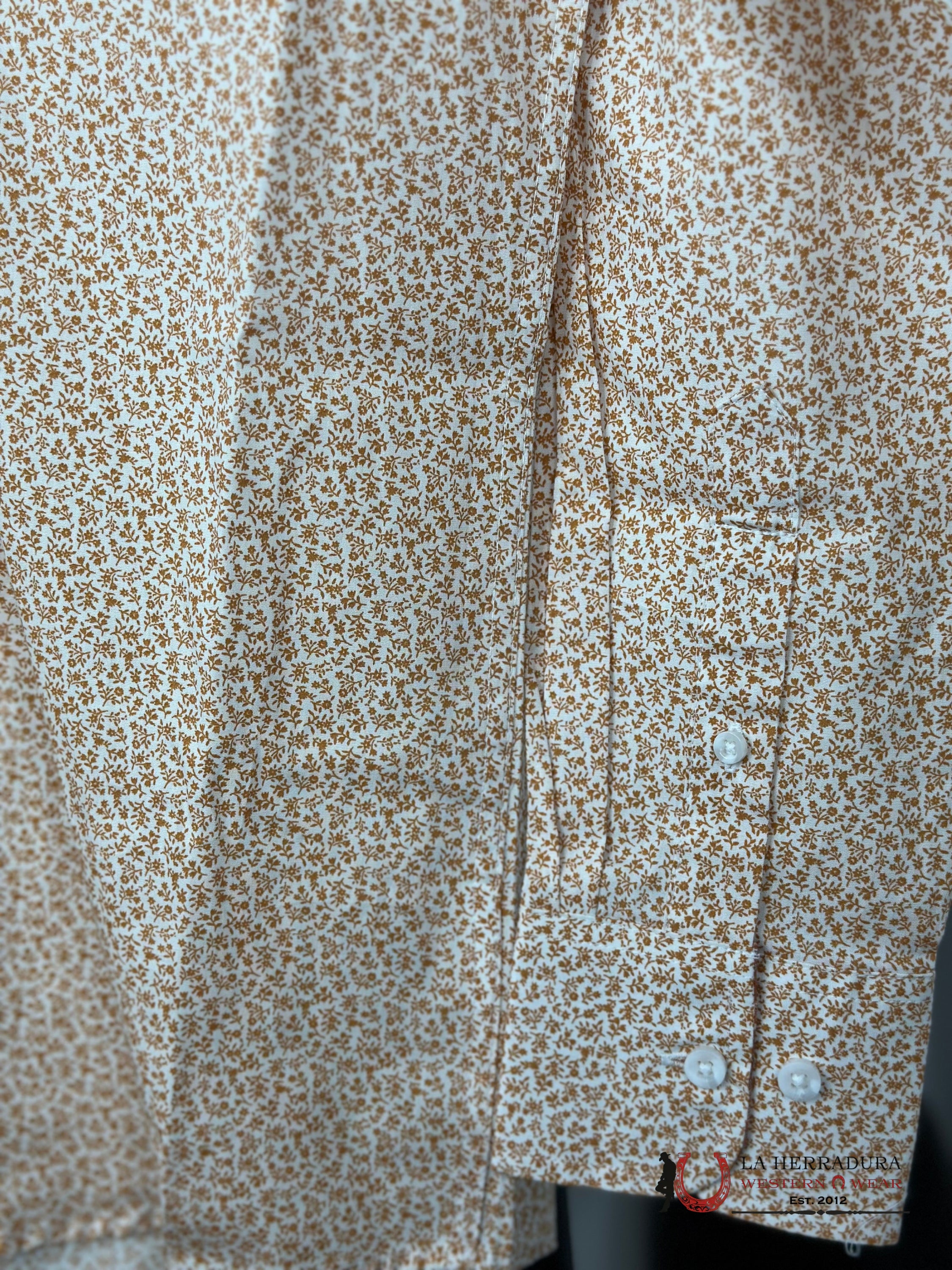 Wrangler George Strait Orange Flower Long Sleeve Shirt Ropa Hombres