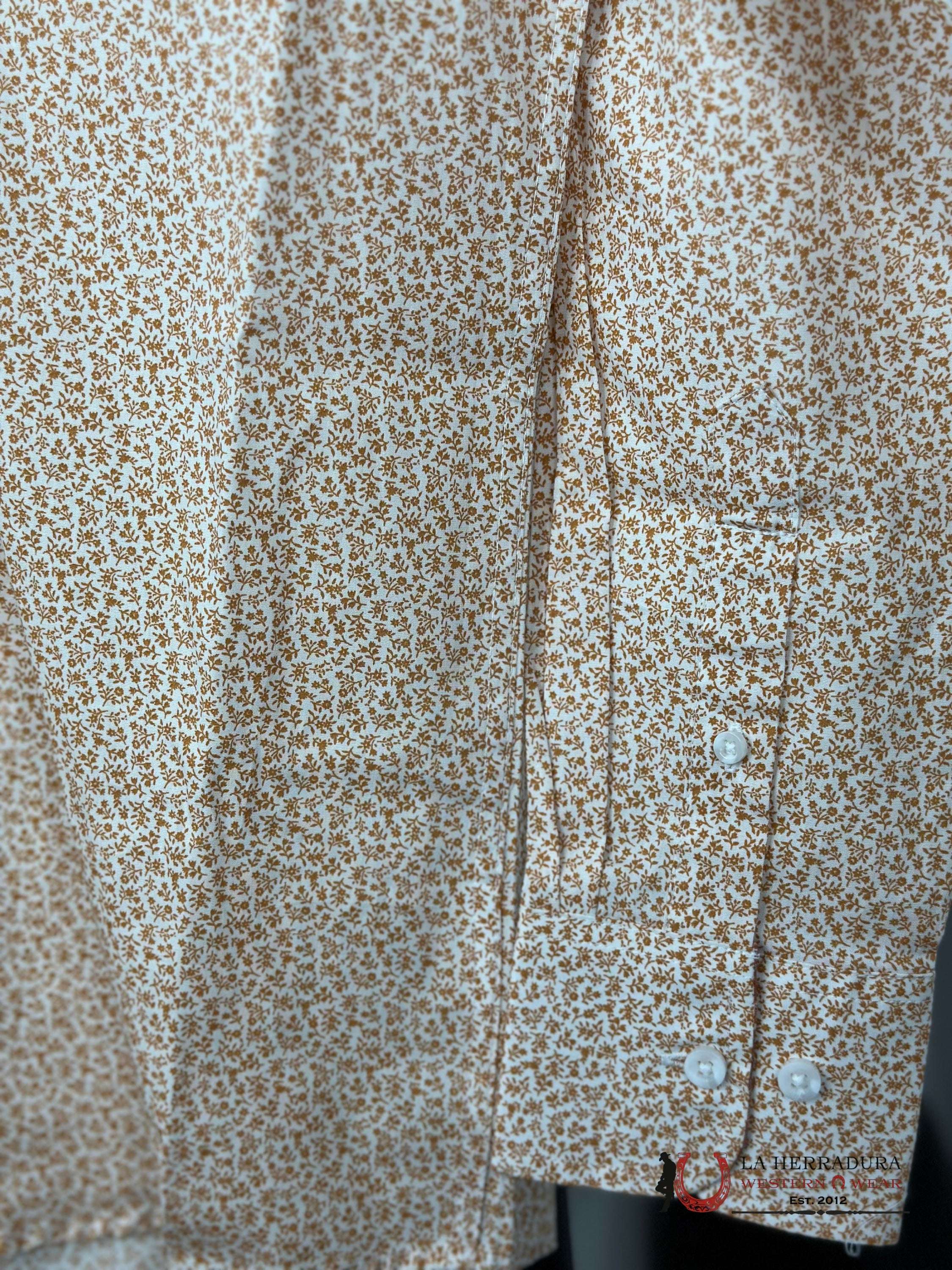 Wrangler George Strait Orange Flower Long Sleeve Shirt Ropa Hombres