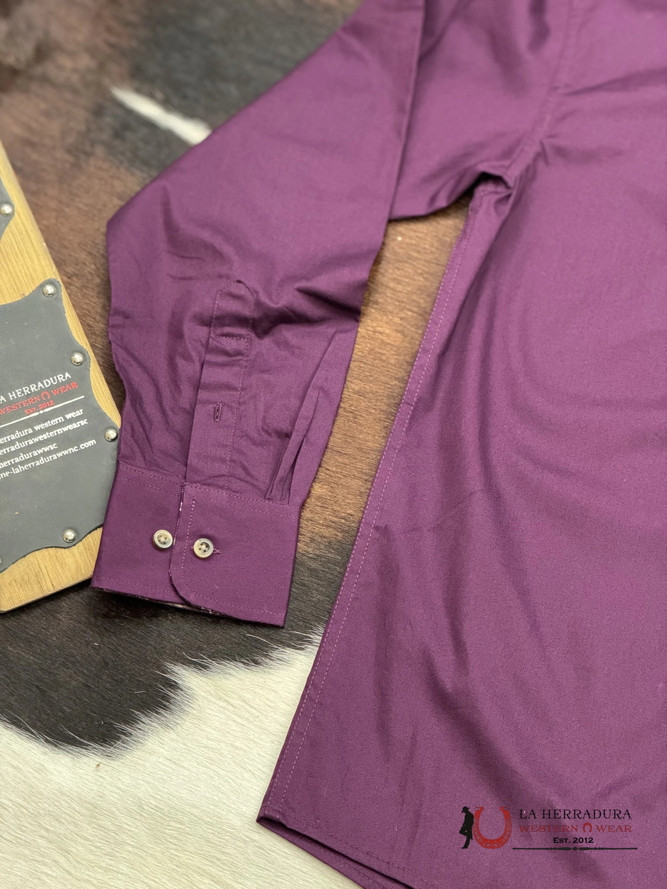 Wrangler George Strait Relaxed Fit Purple Long Sleeve 6611 Ropa Hombres