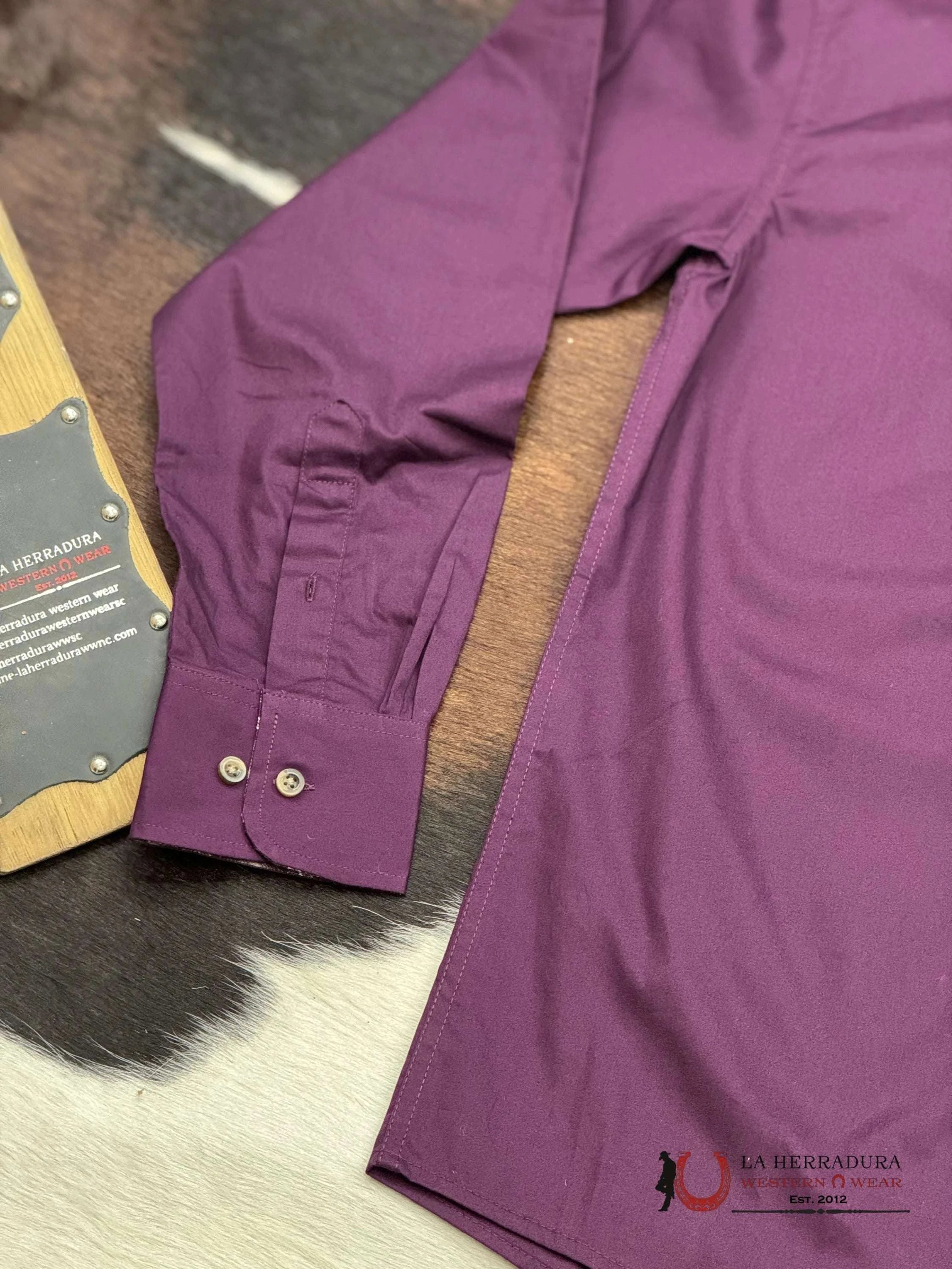 Wrangler George Strait Relaxed Fit Purple Long Sleeve 6611 Ropa Hombres