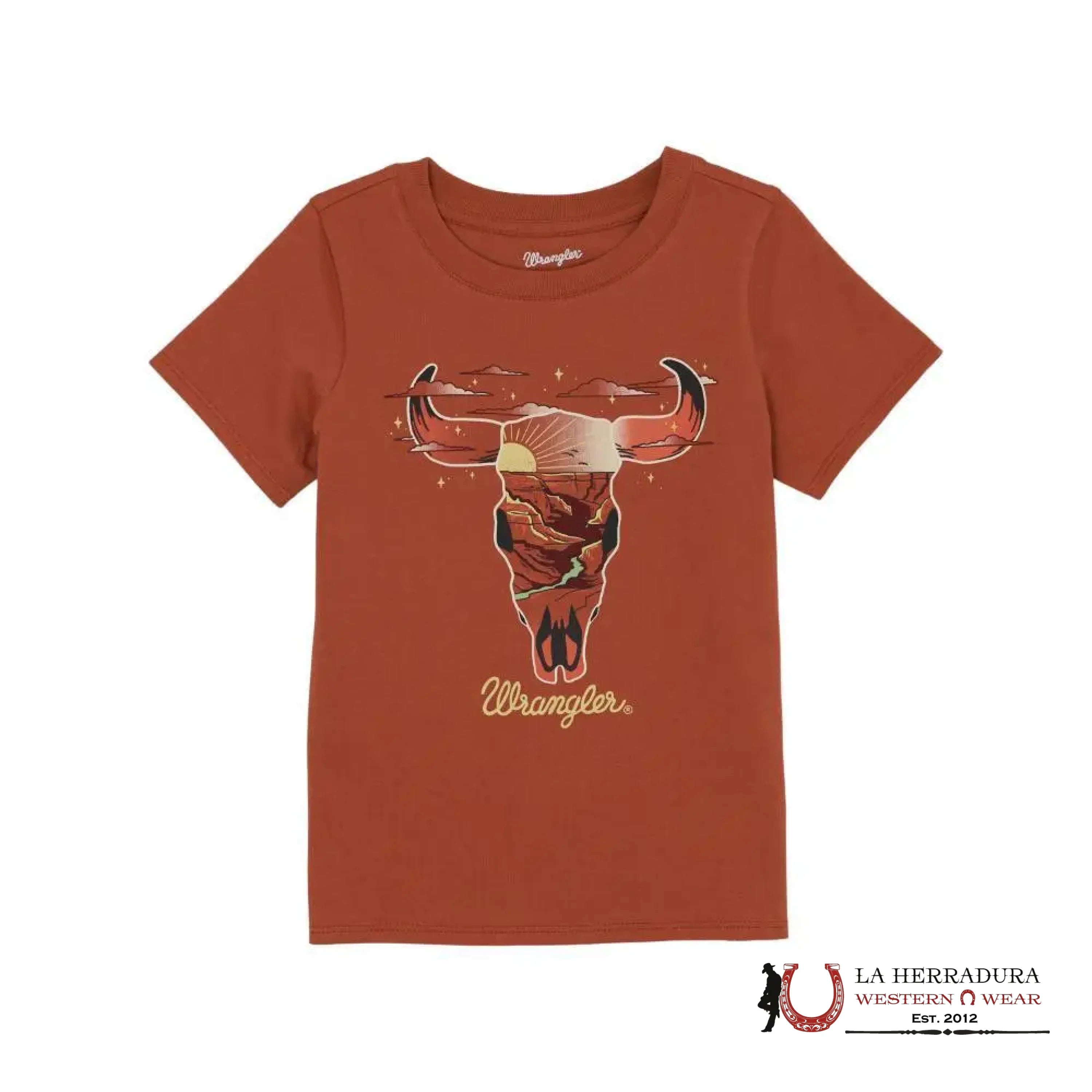 WRANGLER GIRL T-SHORT ORANGE LONGHORN 112359406 NIÑAS