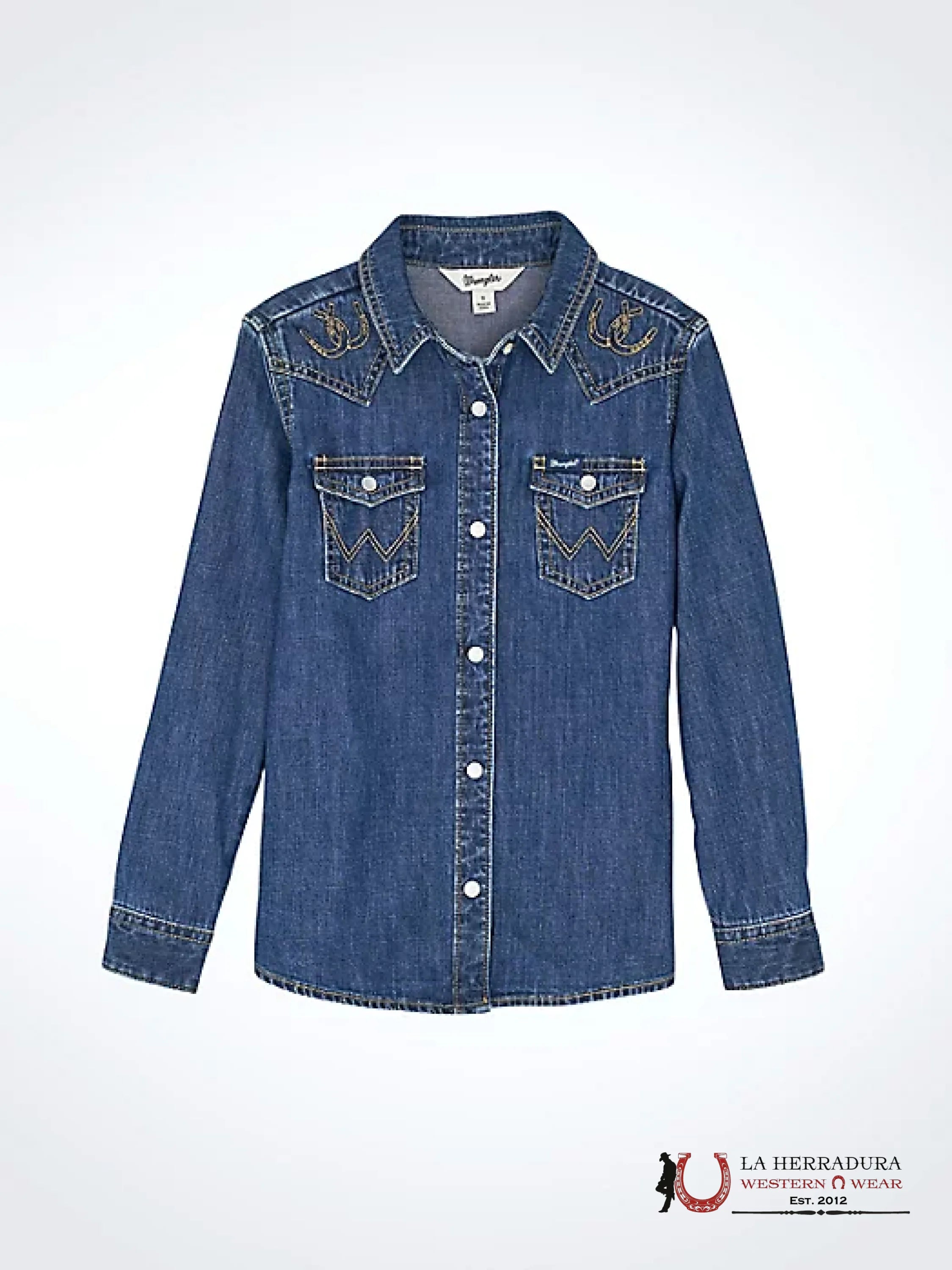 WRANGLER GIRLS BUTTON UP JEAN SHIRT 112367474