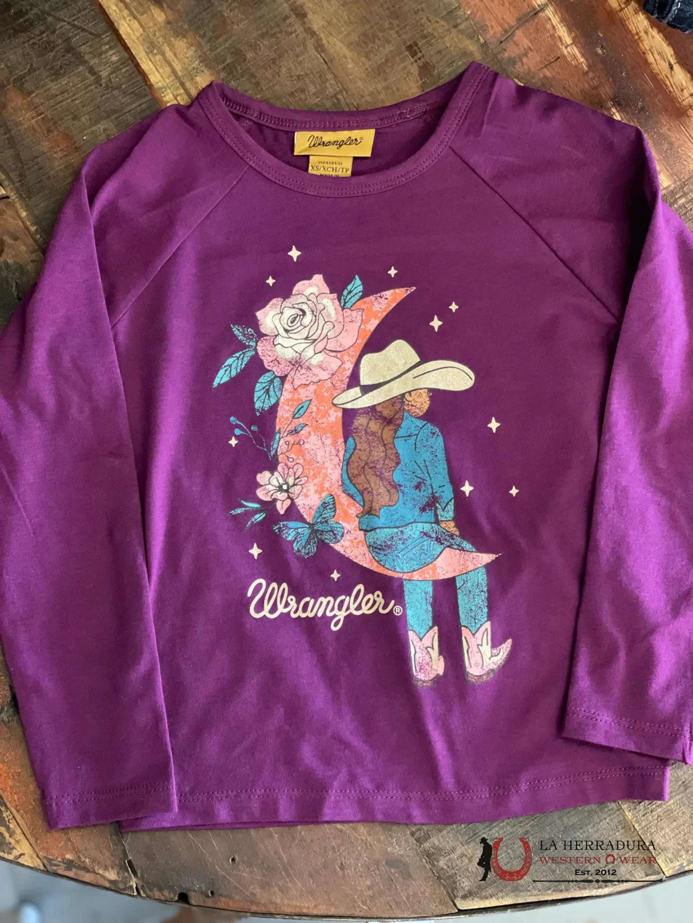 WRANGLER GIRLS’ COWGIRL MOON LONG SLEEVE SHIRT 112338531 NIÑAS