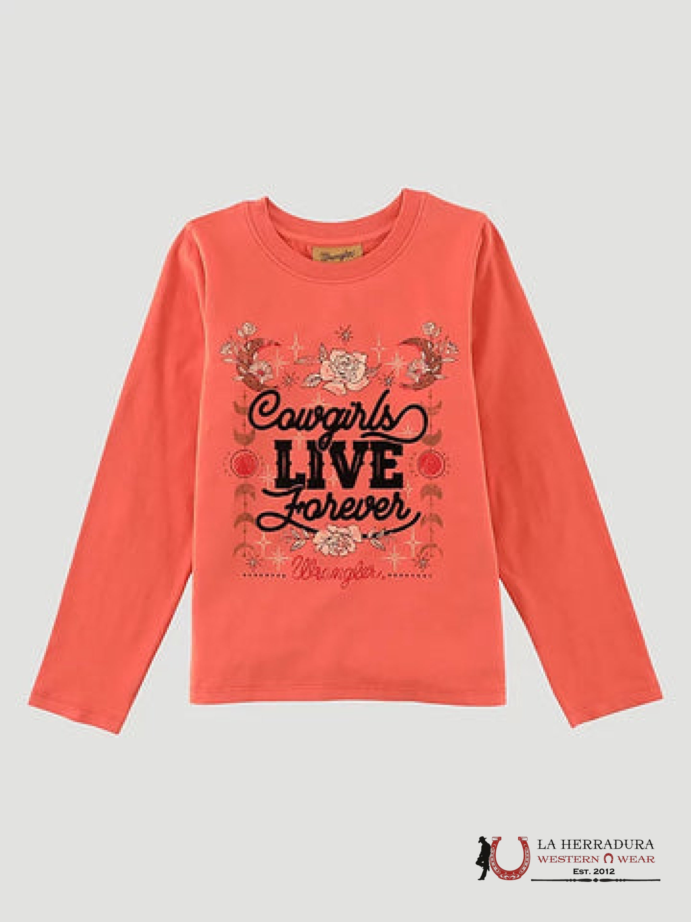 WRANGLER GIRLS’ “COWGIRLS LIVE FOREVER” LONG SLEEVE SHIRT 112338529 NIÑAS