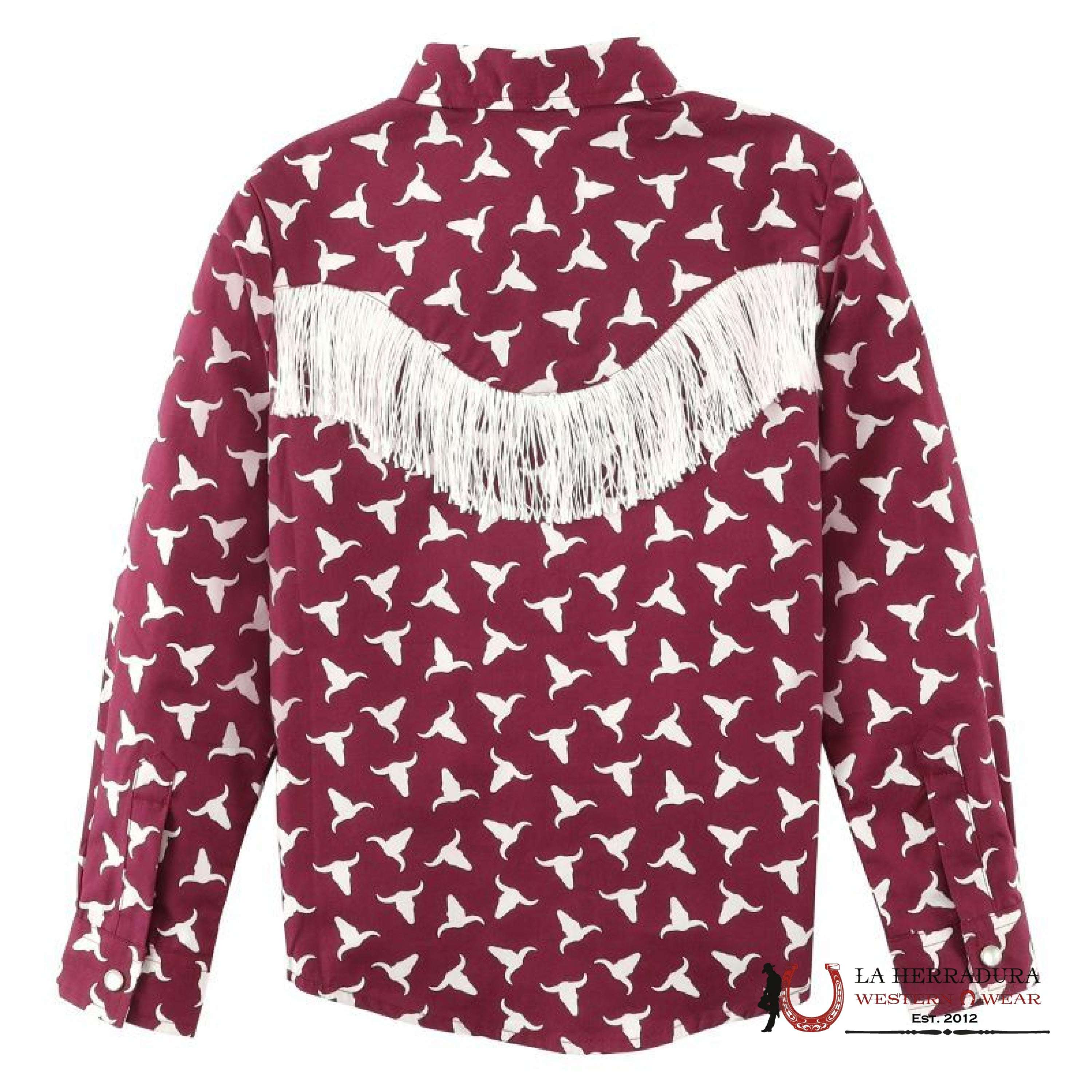 WRANGLER GIRL’S FRINGE STEER HEAD WESTERN SNAP SHIRT NIÑAS
