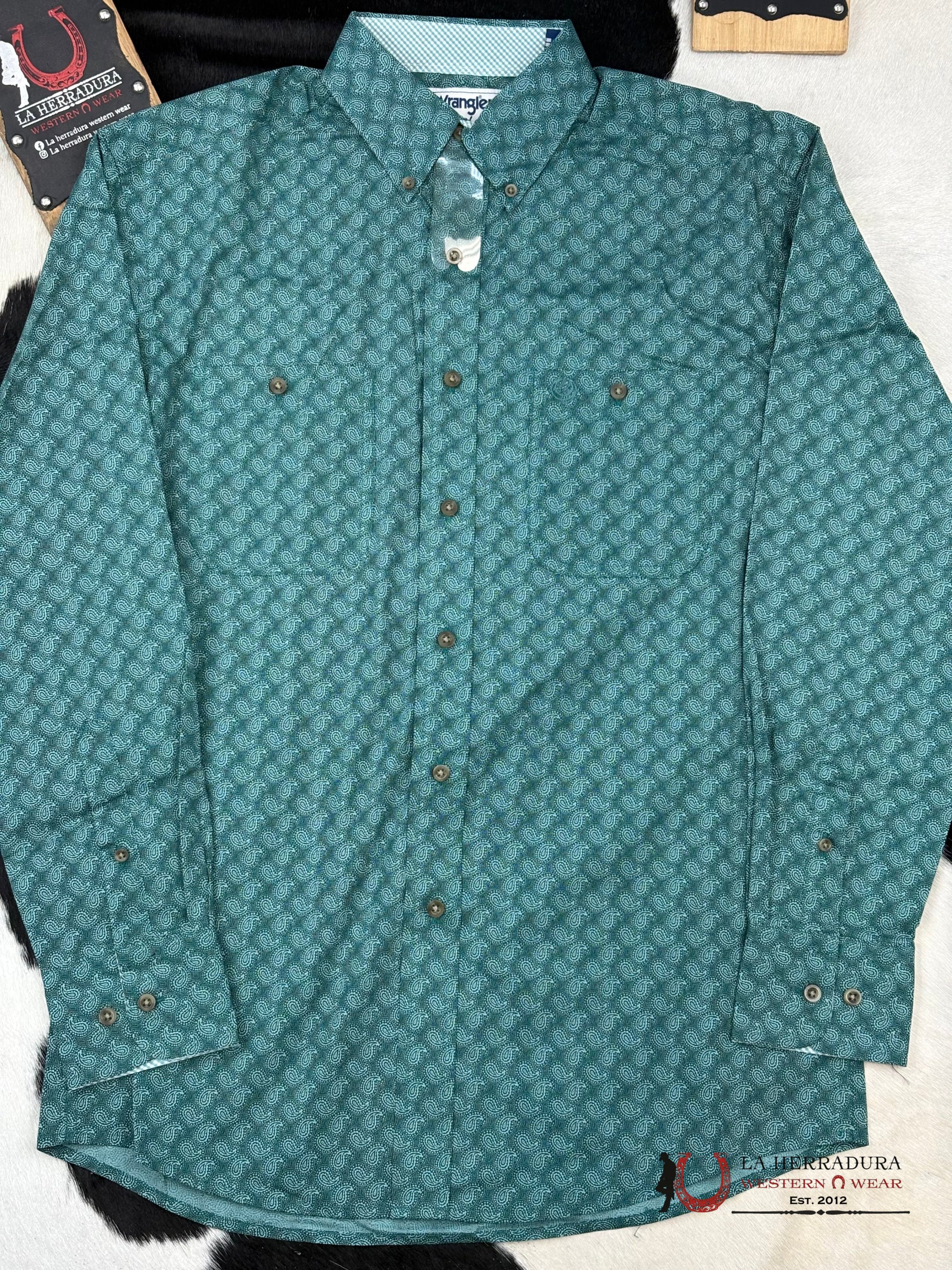Wrangler Green Longsleeve Ropa Hombres