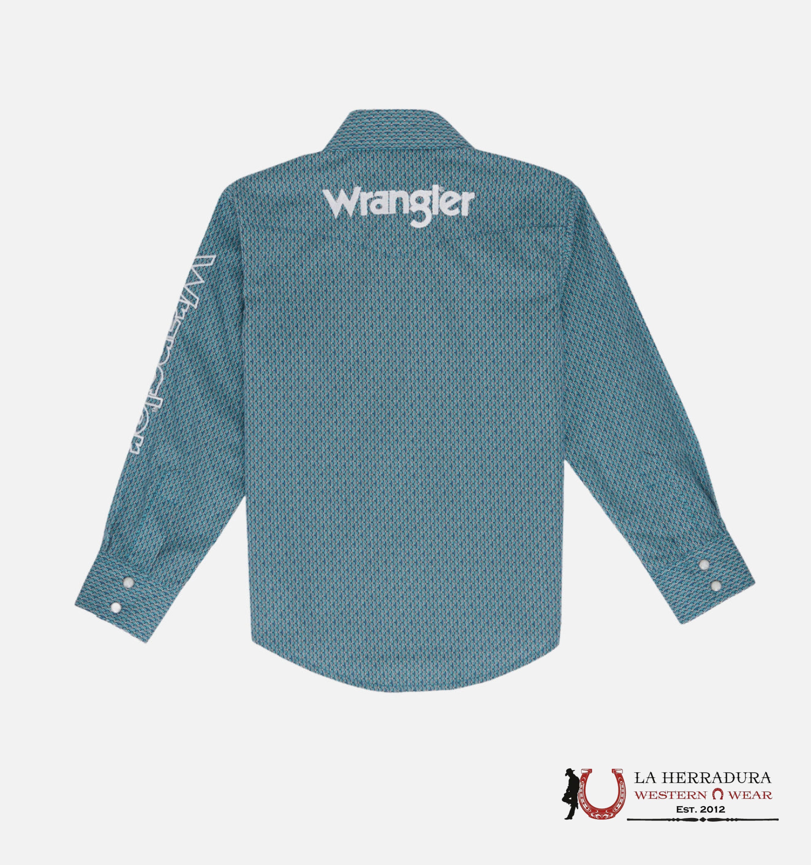 Wrangler Green With Western Print Long Sleeve Boys 112352445 NIÑOS